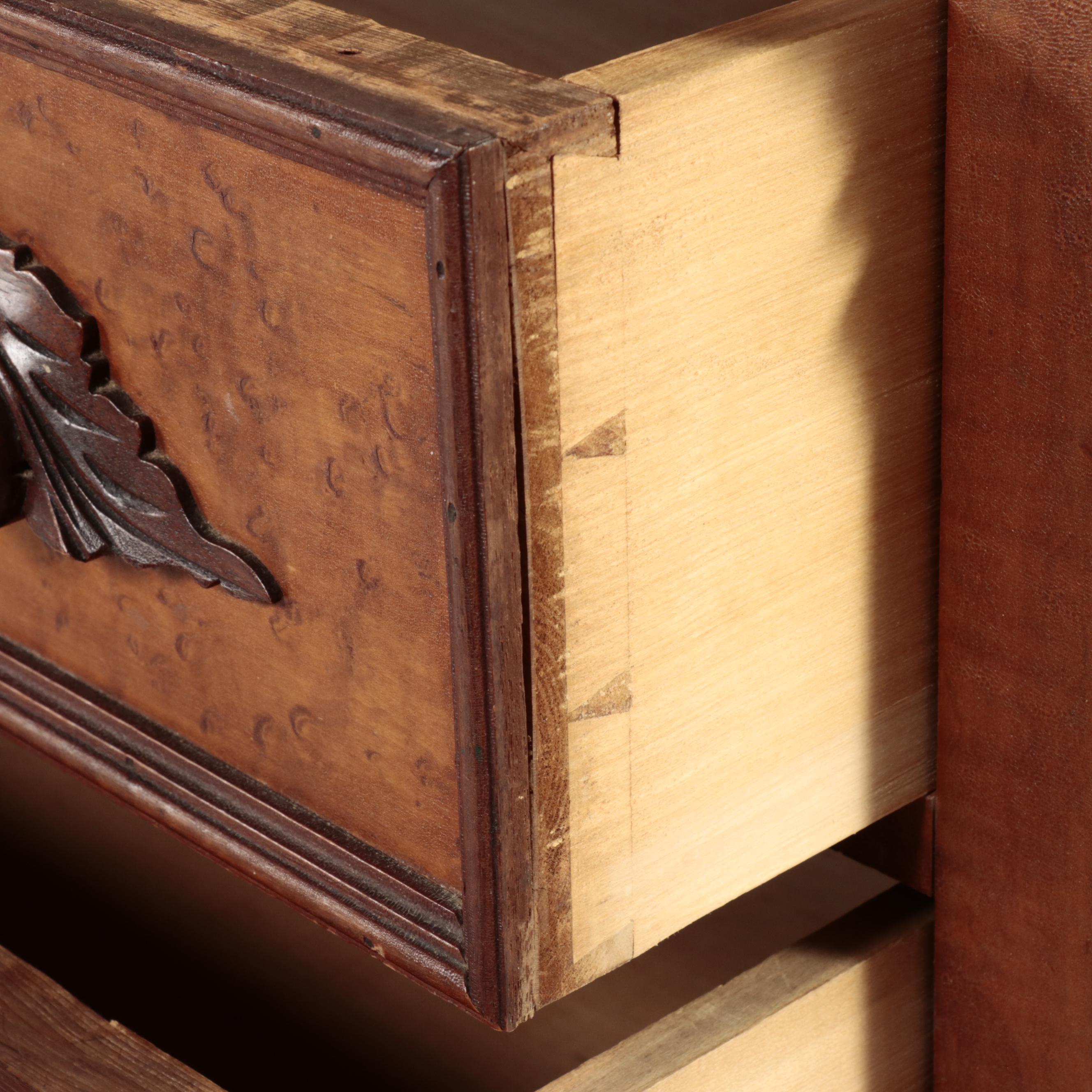 Victorian Tiger Maple, Bird's-Eye Maple, Oak, Walnut, and Pine Four-Drawer Chest