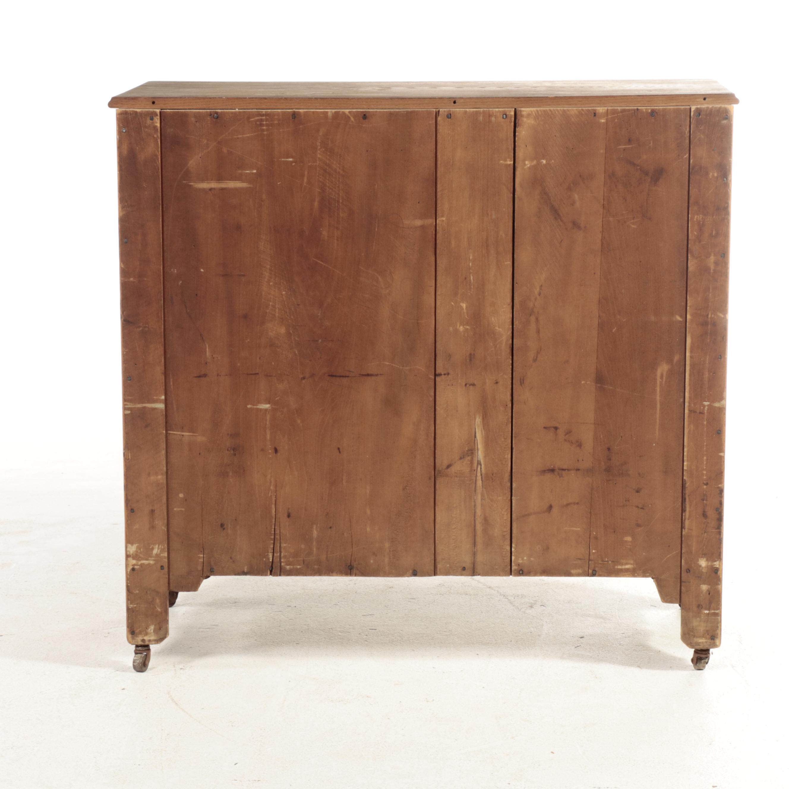 Victorian Tiger Maple, Bird's-Eye Maple, Oak, Walnut, and Pine Four-Drawer Chest