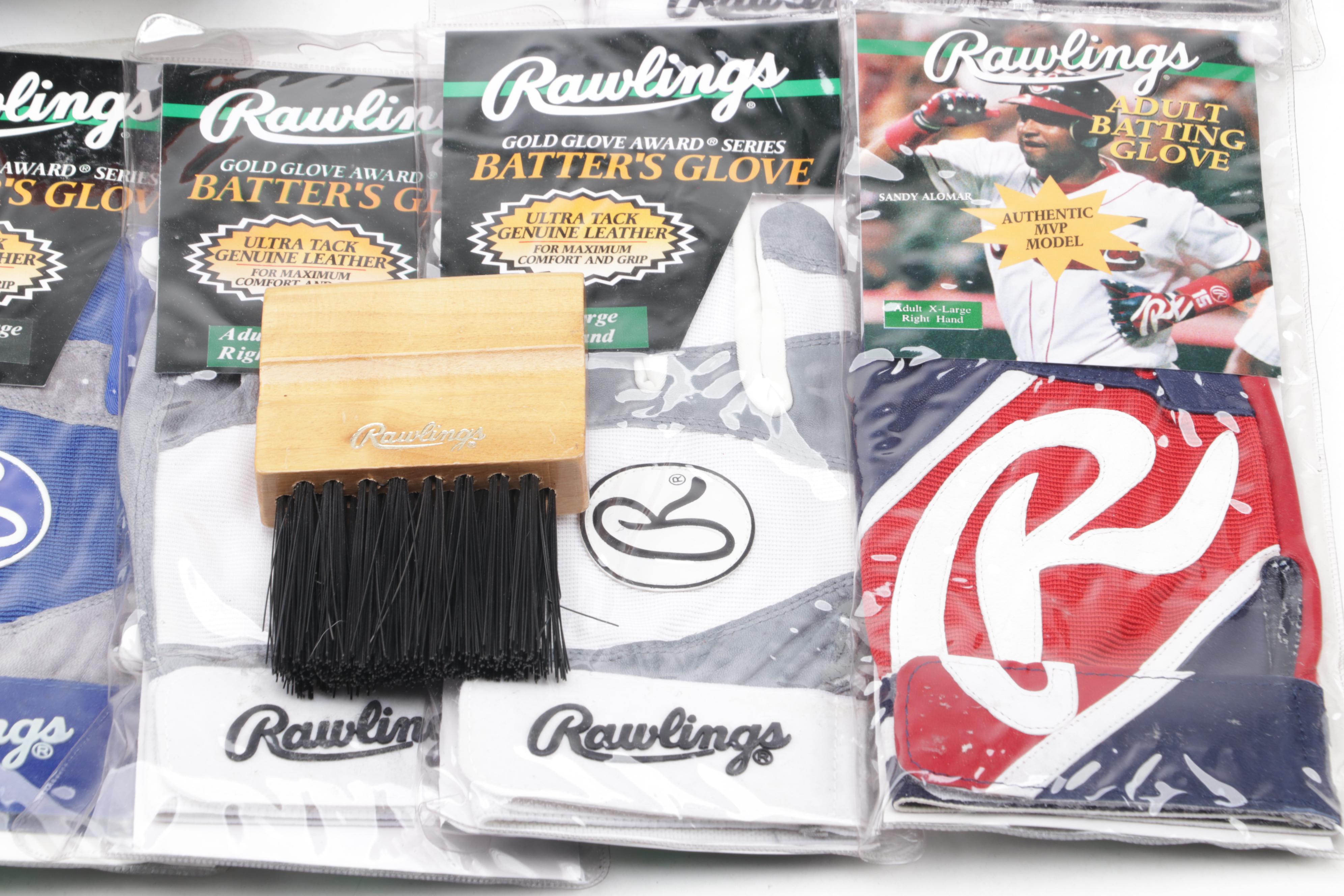 Wilson Shin Guards with Premier Catcher's Mask, and Rawlings Batting Gloves