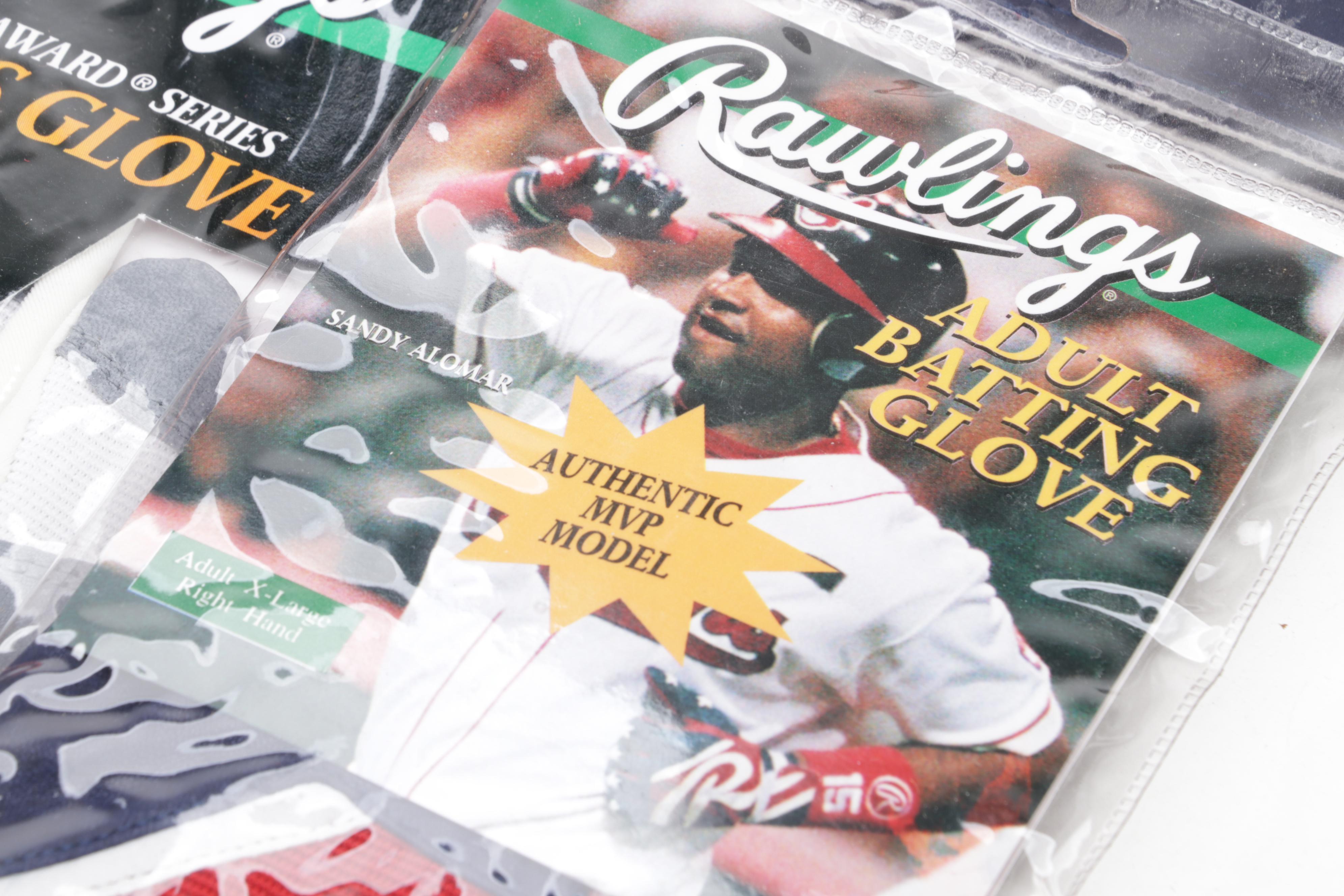 Wilson Shin Guards with Premier Catcher's Mask, and Rawlings Batting Gloves