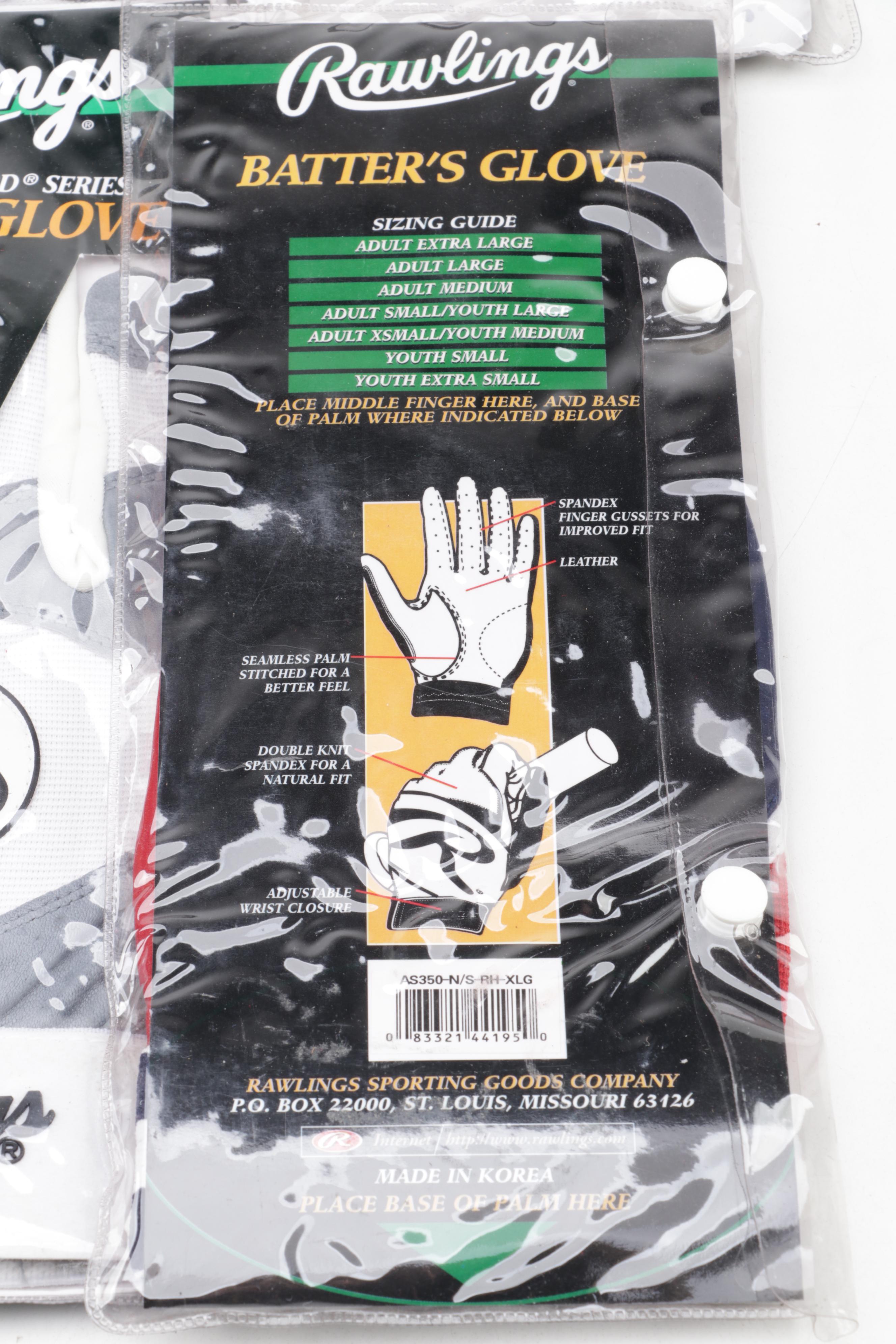 Wilson Shin Guards with Premier Catcher's Mask, and Rawlings Batting Gloves