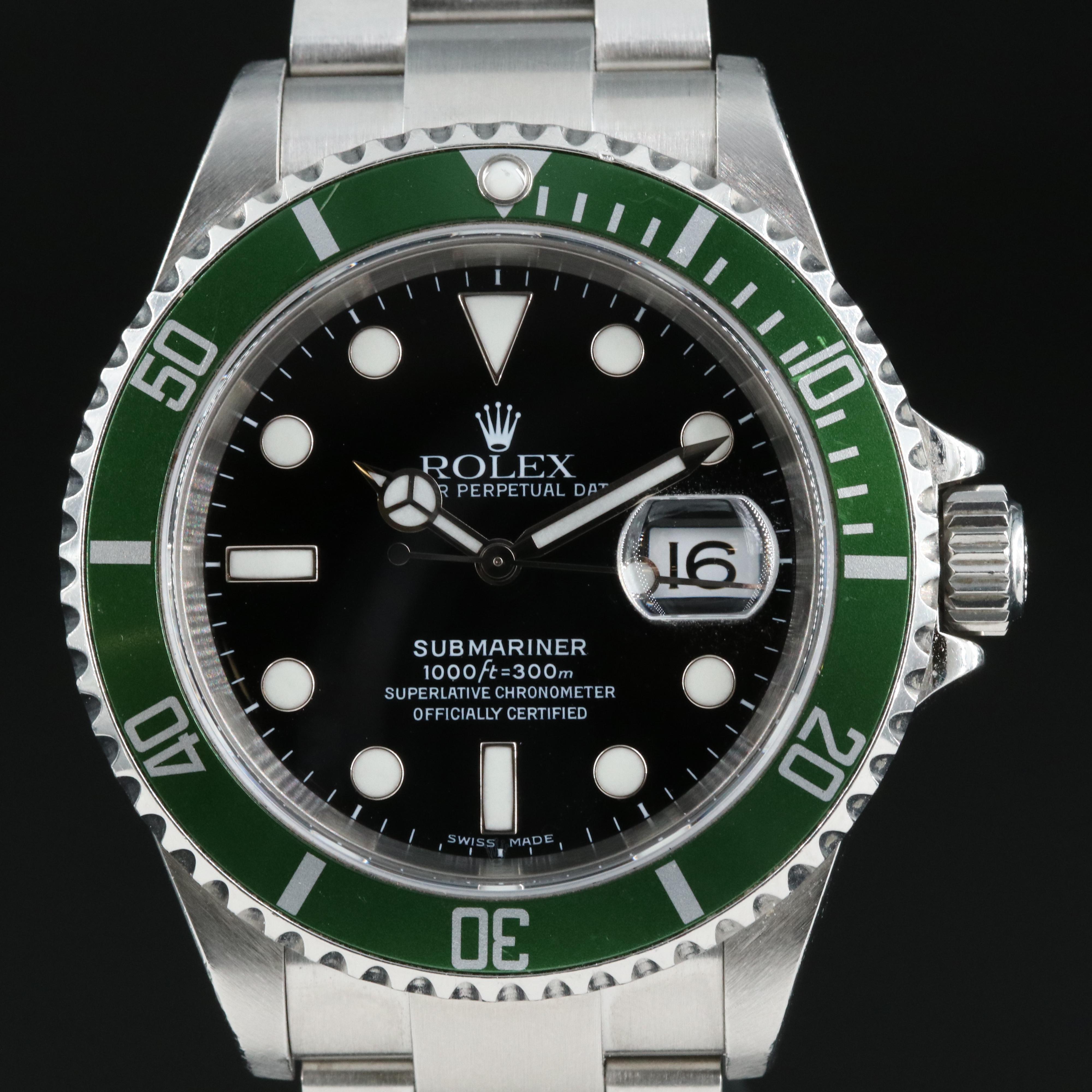 2005 Rolex Submariner Date Green "Kermit" Bezel Watch