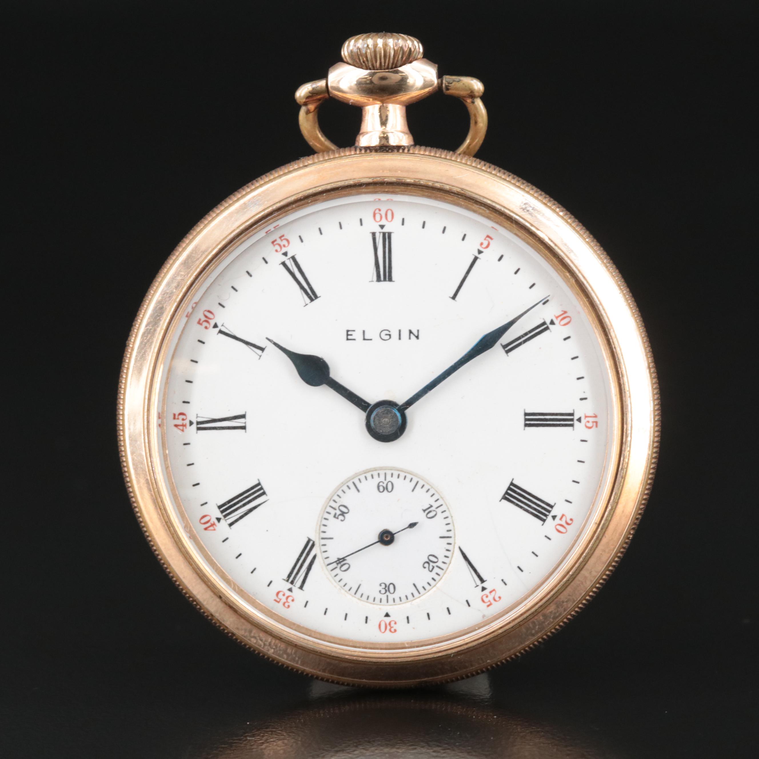 Circa 1919 Elgin Open Face Pocket Watch