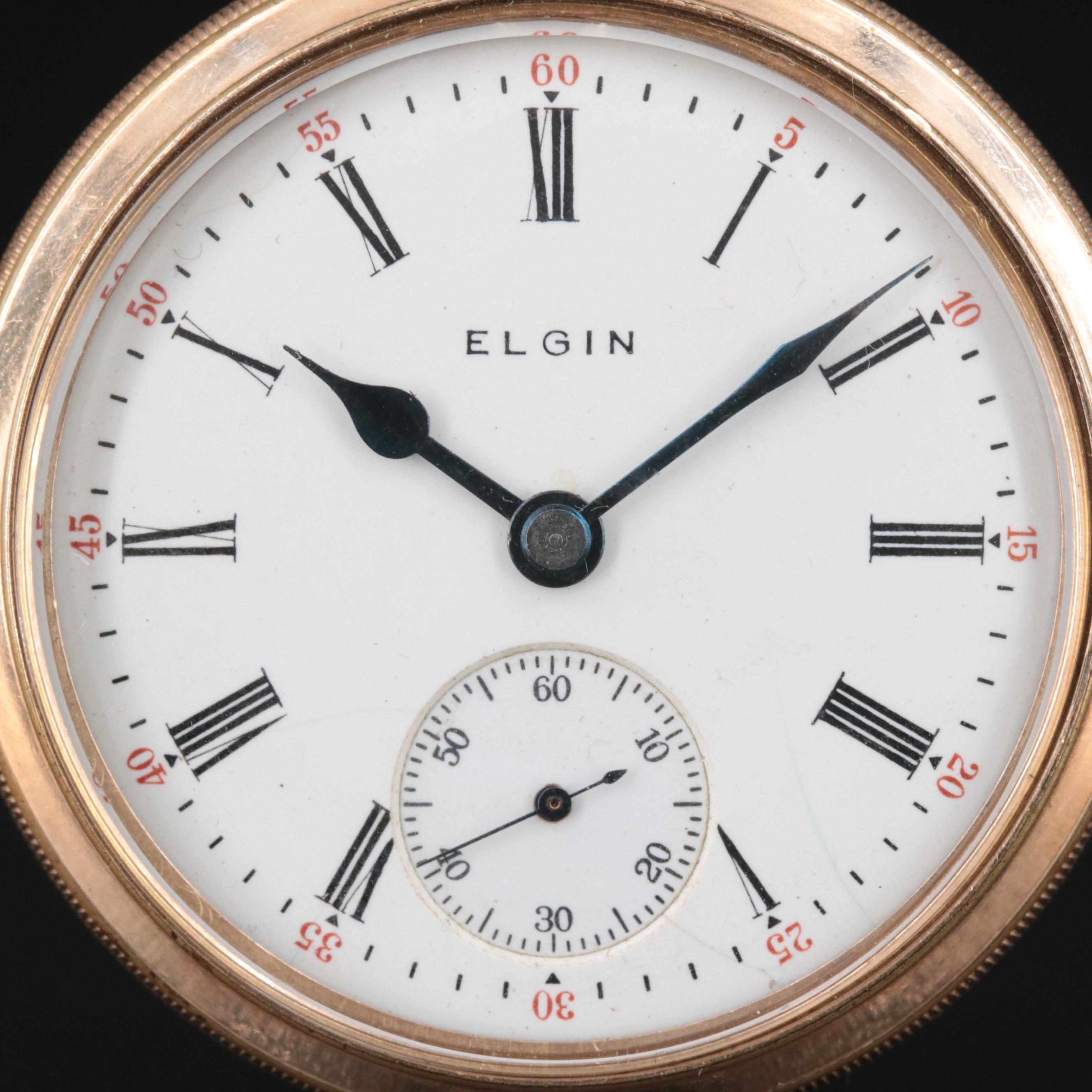 Circa 1919 Elgin Open Face Pocket Watch