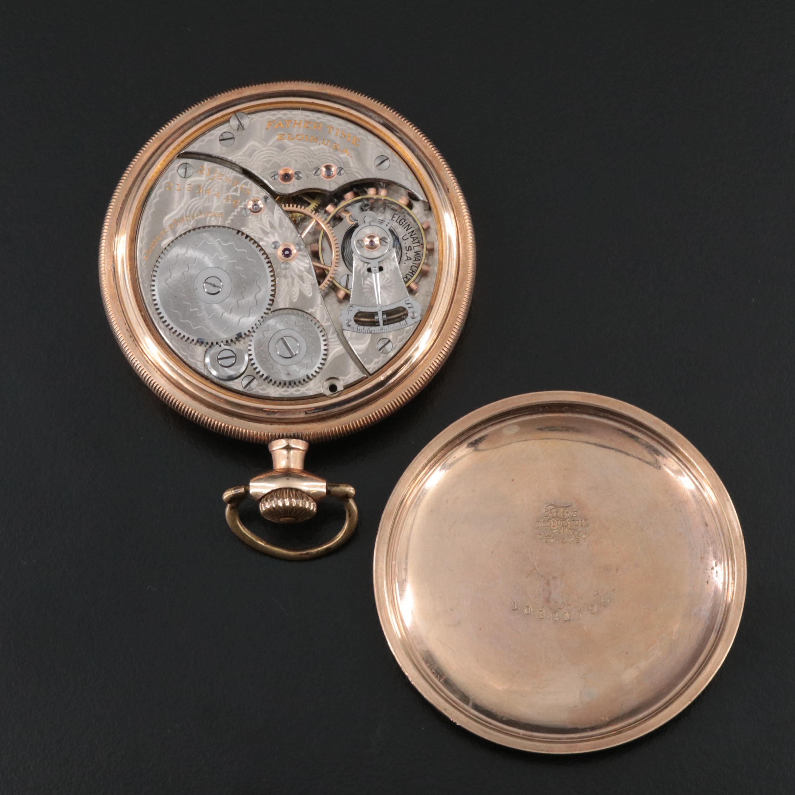 Circa 1919 Elgin Open Face Pocket Watch