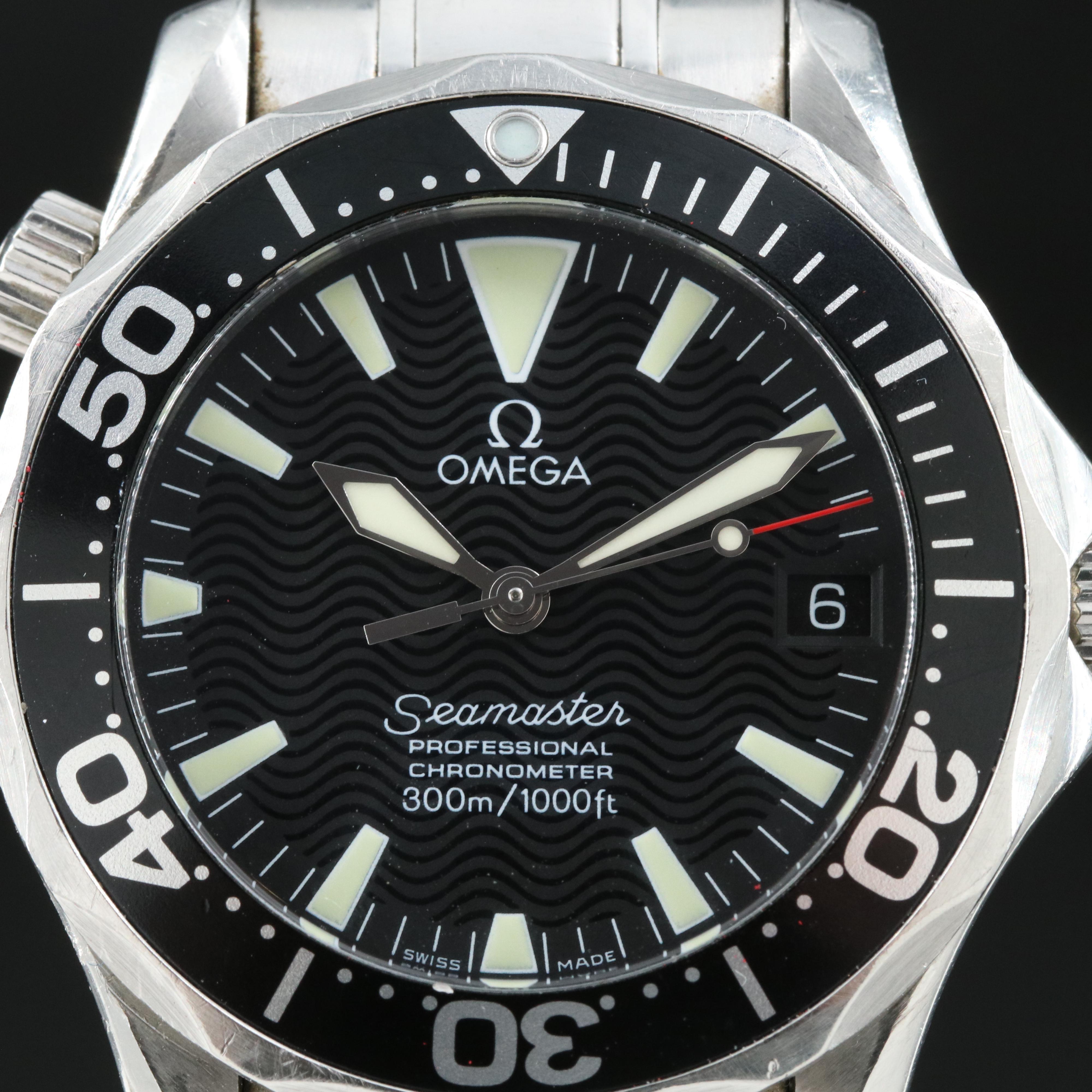 Stainless Steel Omega Seamaster Automatic Watch