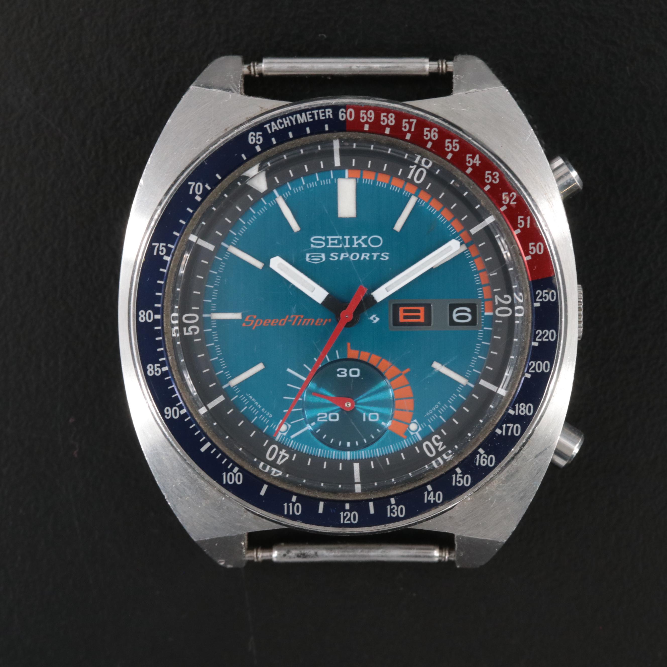 Seiko 5 Speed Timer Automatic Pepsi Bezel Watch