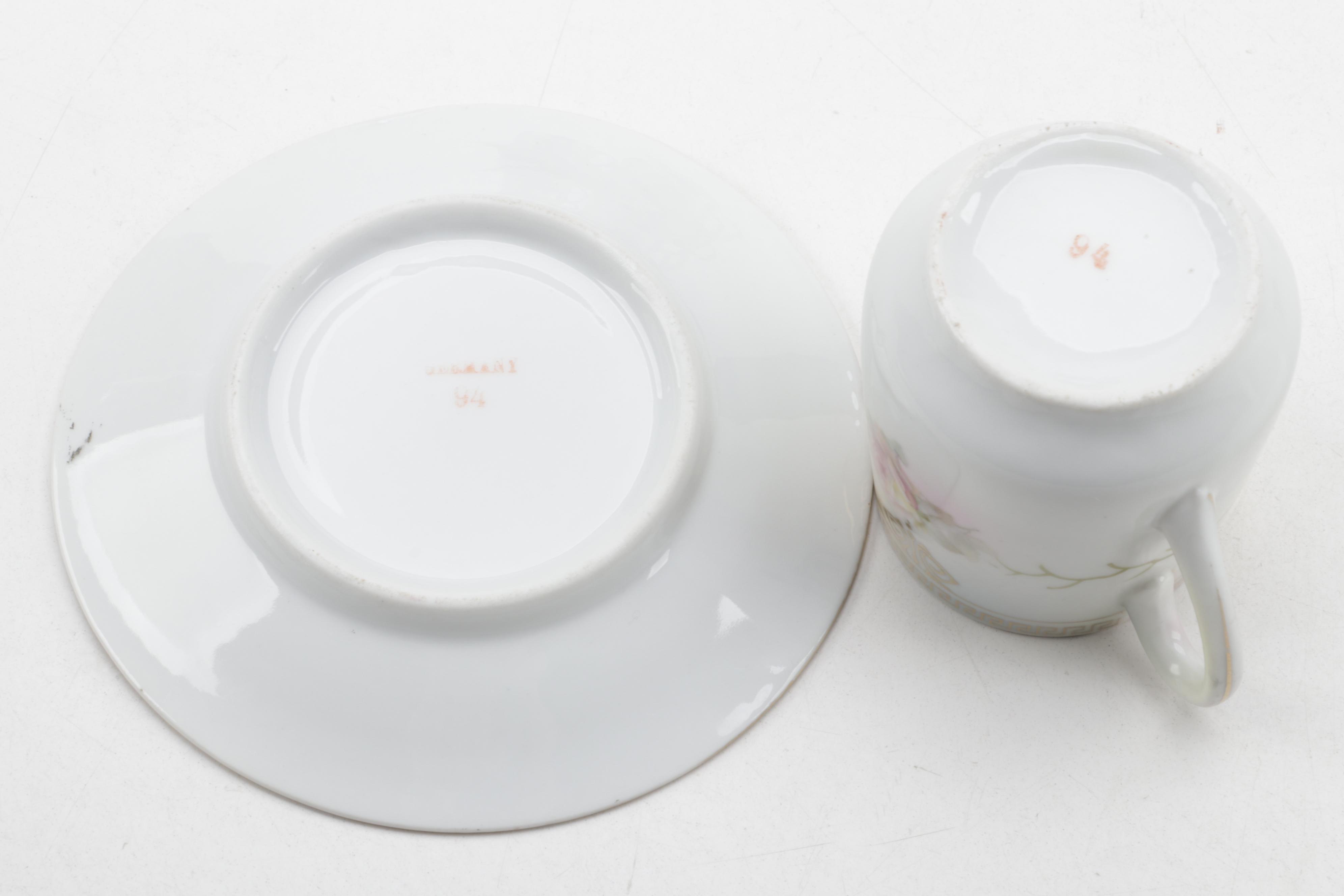 German Porcelain Hot Chocolate Set, Early to Mid 20th Century