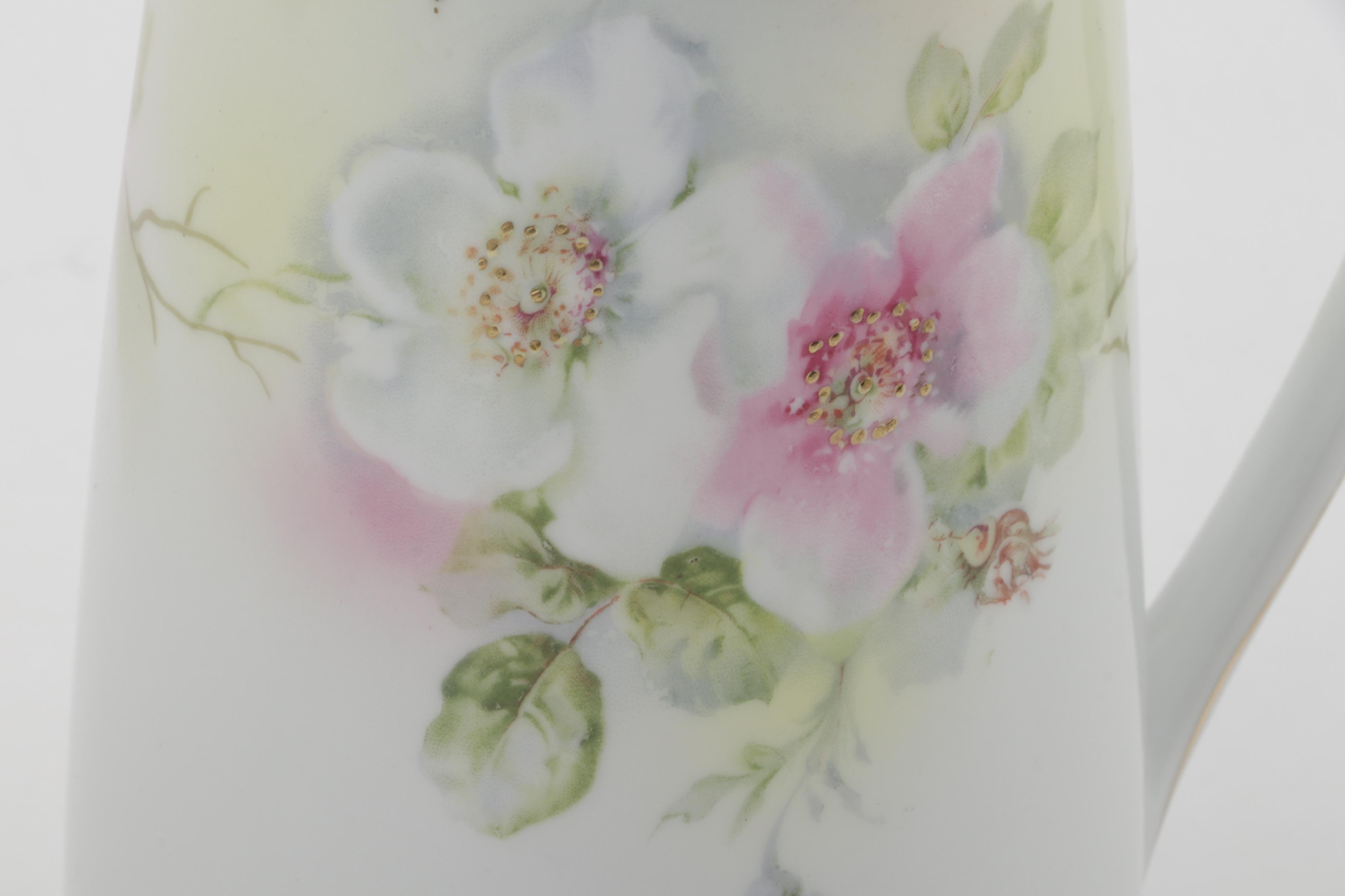 German Porcelain Hot Chocolate Set, Early to Mid 20th Century