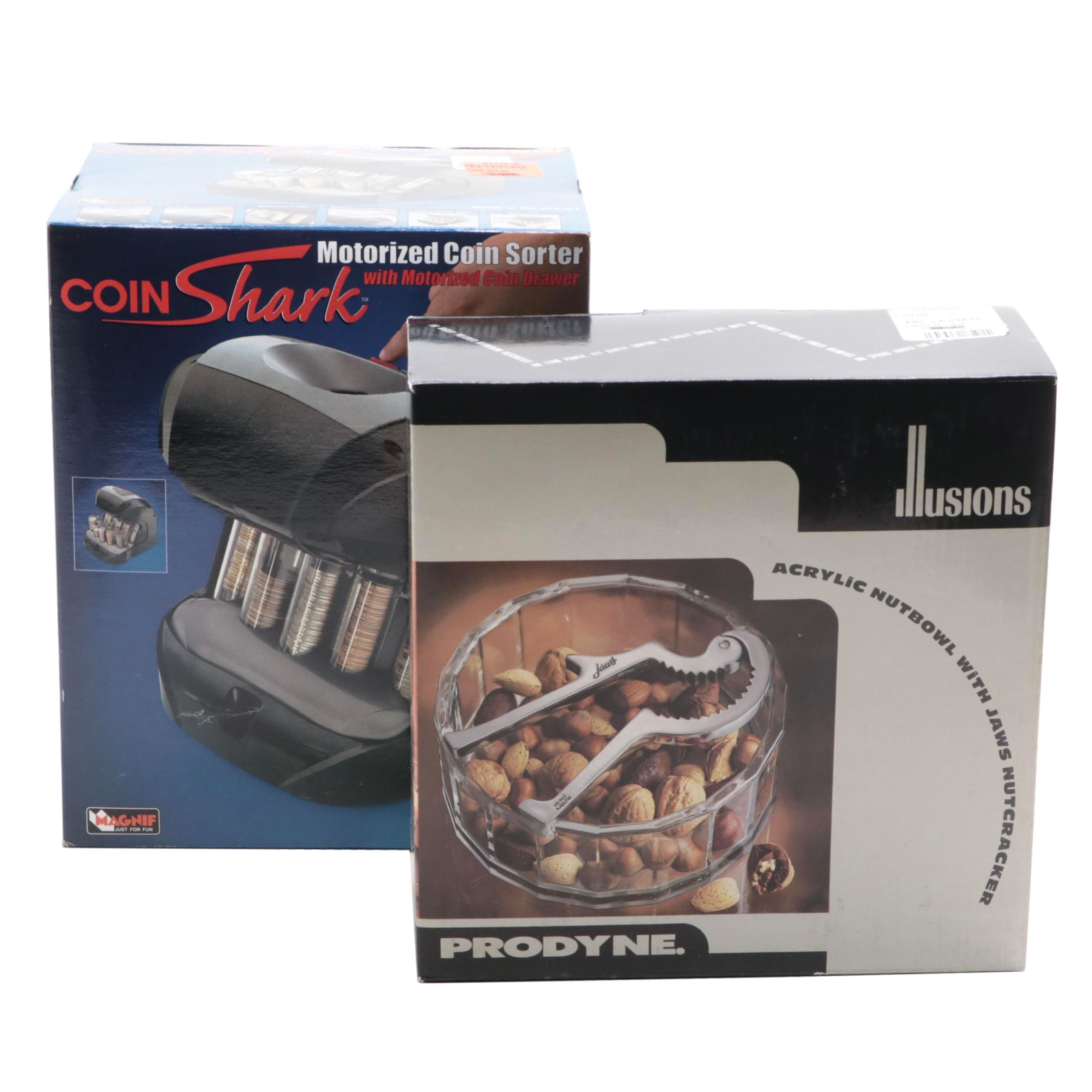 Magnif Coin Shark Motorized Coin Sorter with Acrylic Nut Bowl