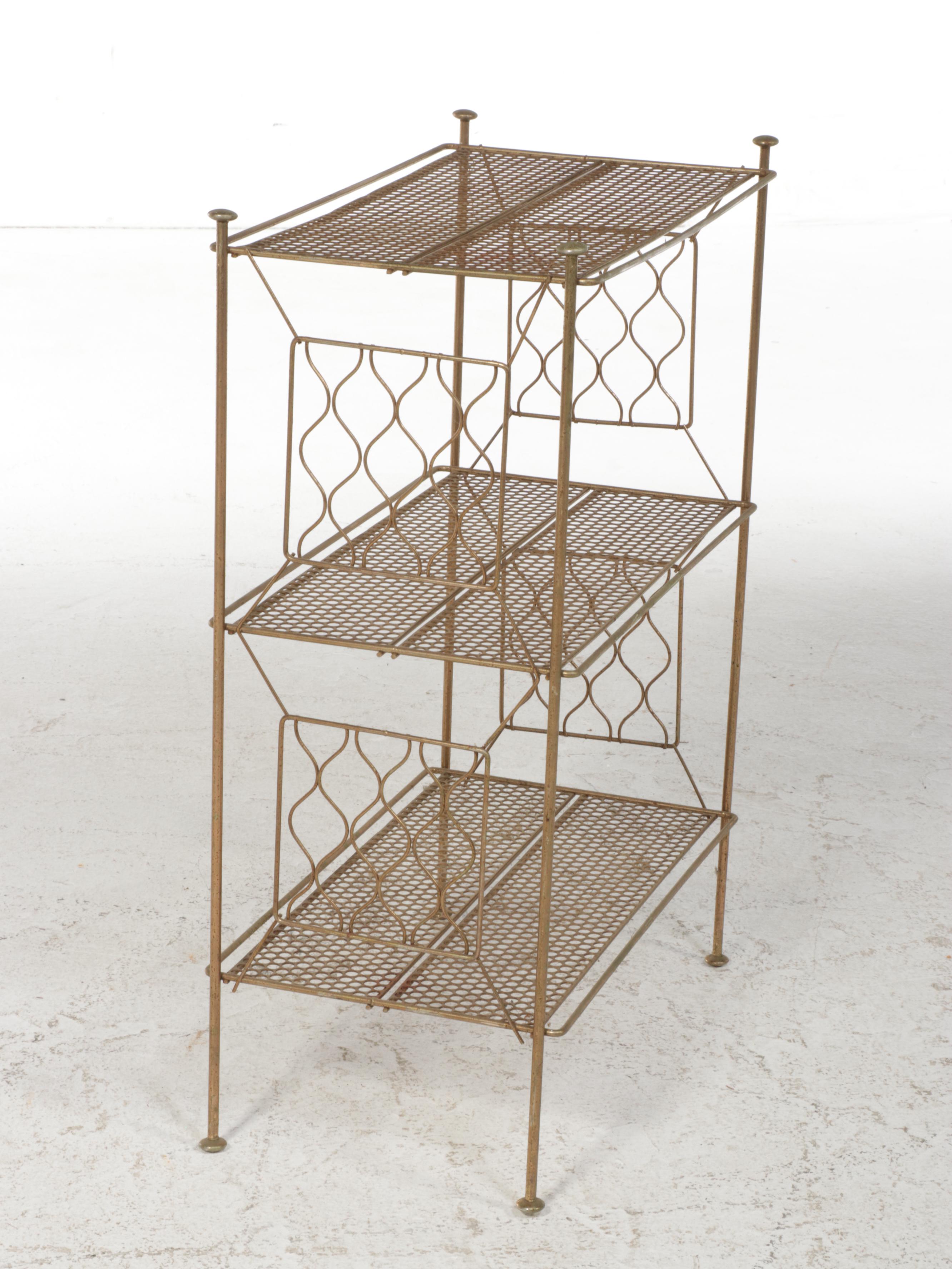 Gold Finish Wire Rack, Mid-20th Century