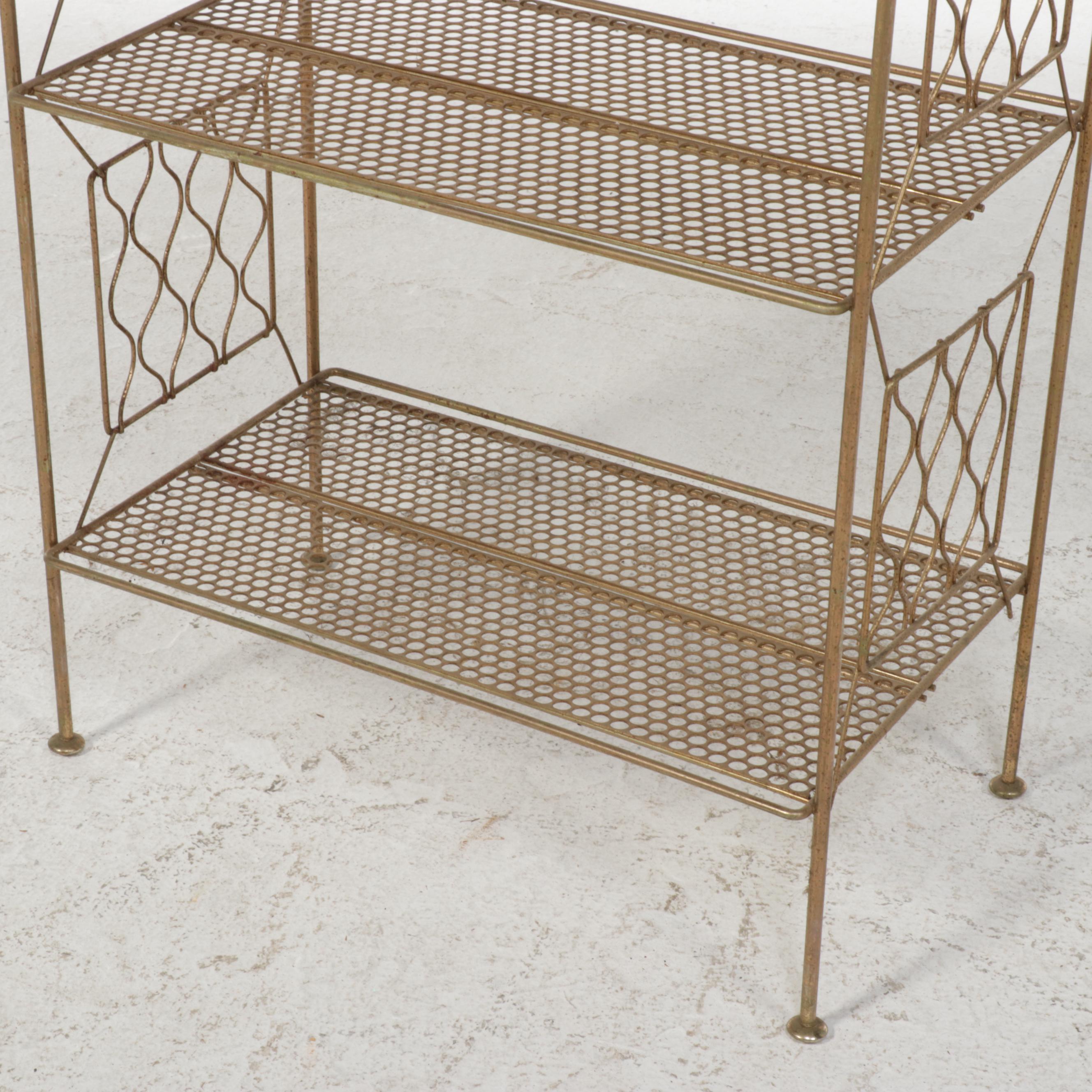 Gold Finish Wire Rack, Mid-20th Century
