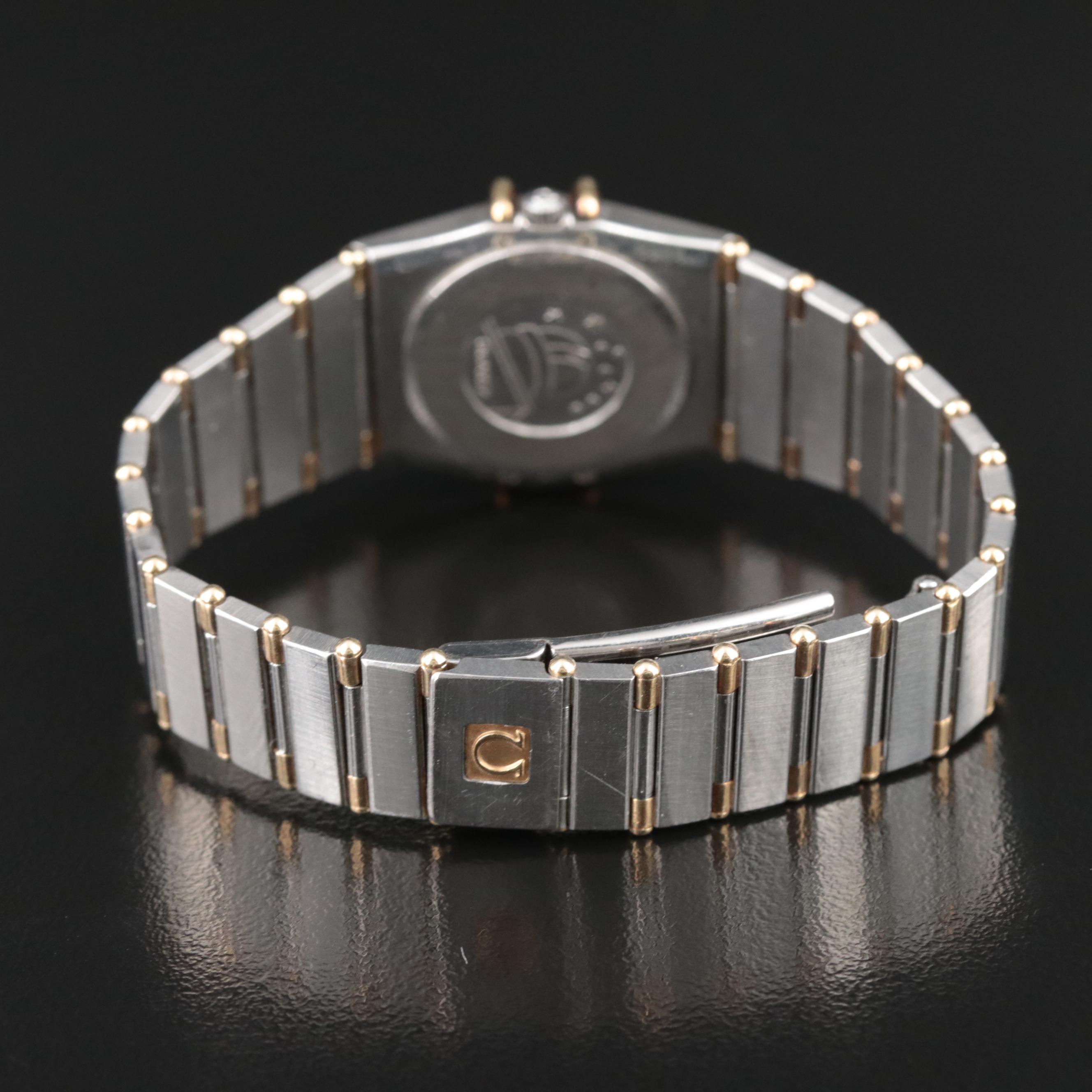 18K and Stainless Steel Omega Constellation Diamond Bezel Watch