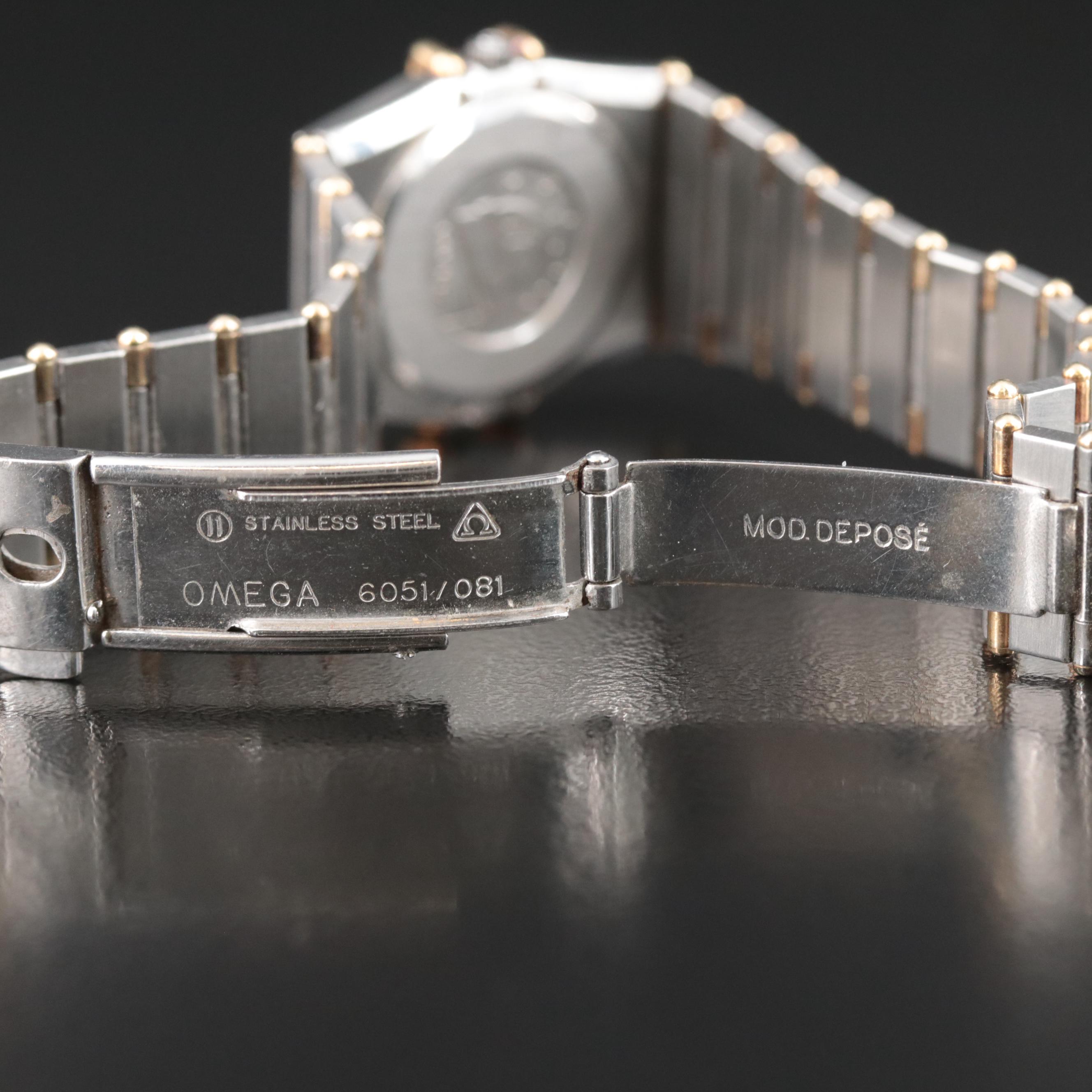 18K and Stainless Steel Omega Constellation Diamond Bezel Watch