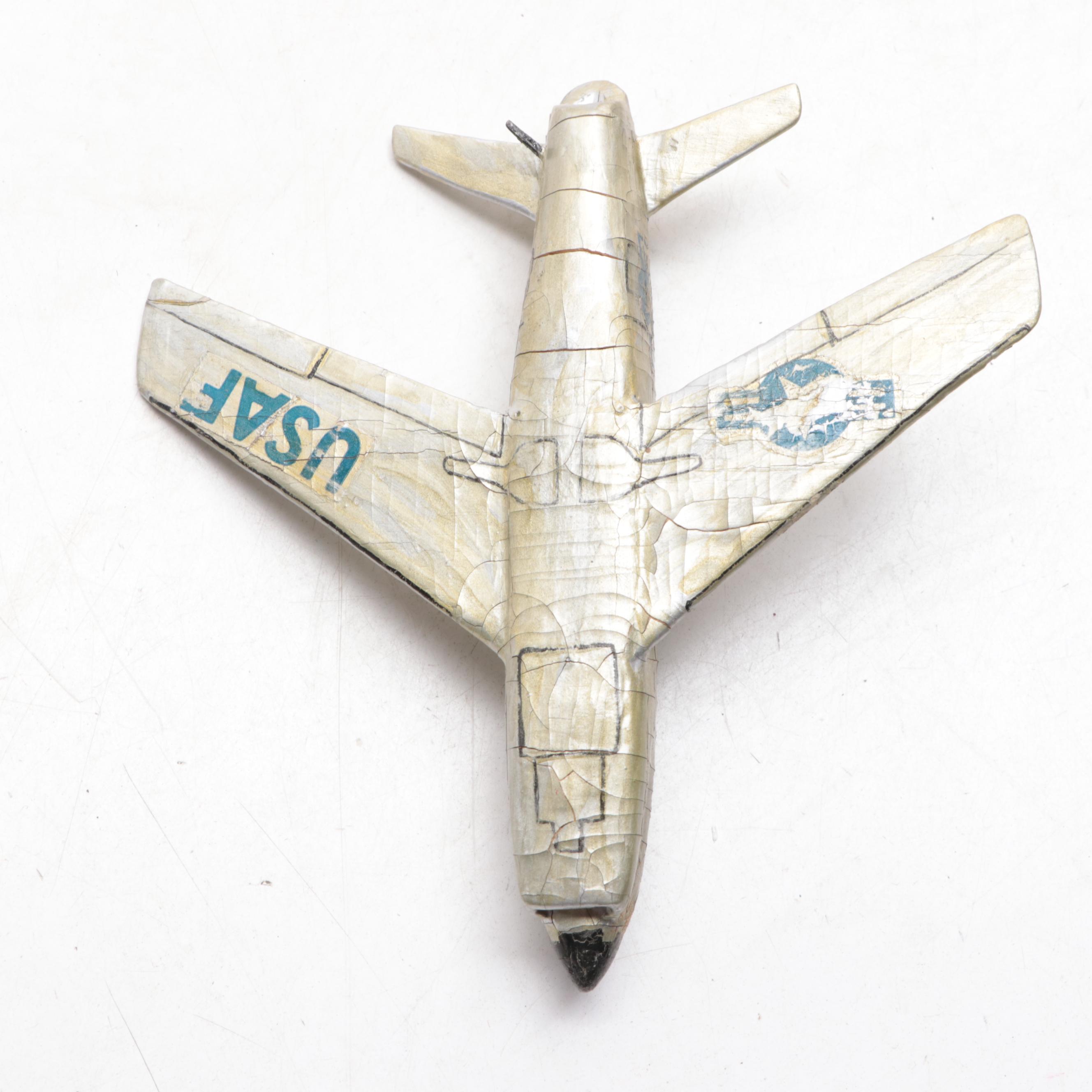 Hand-Crafted Wooden Model Airplanes, Mid-20th Century