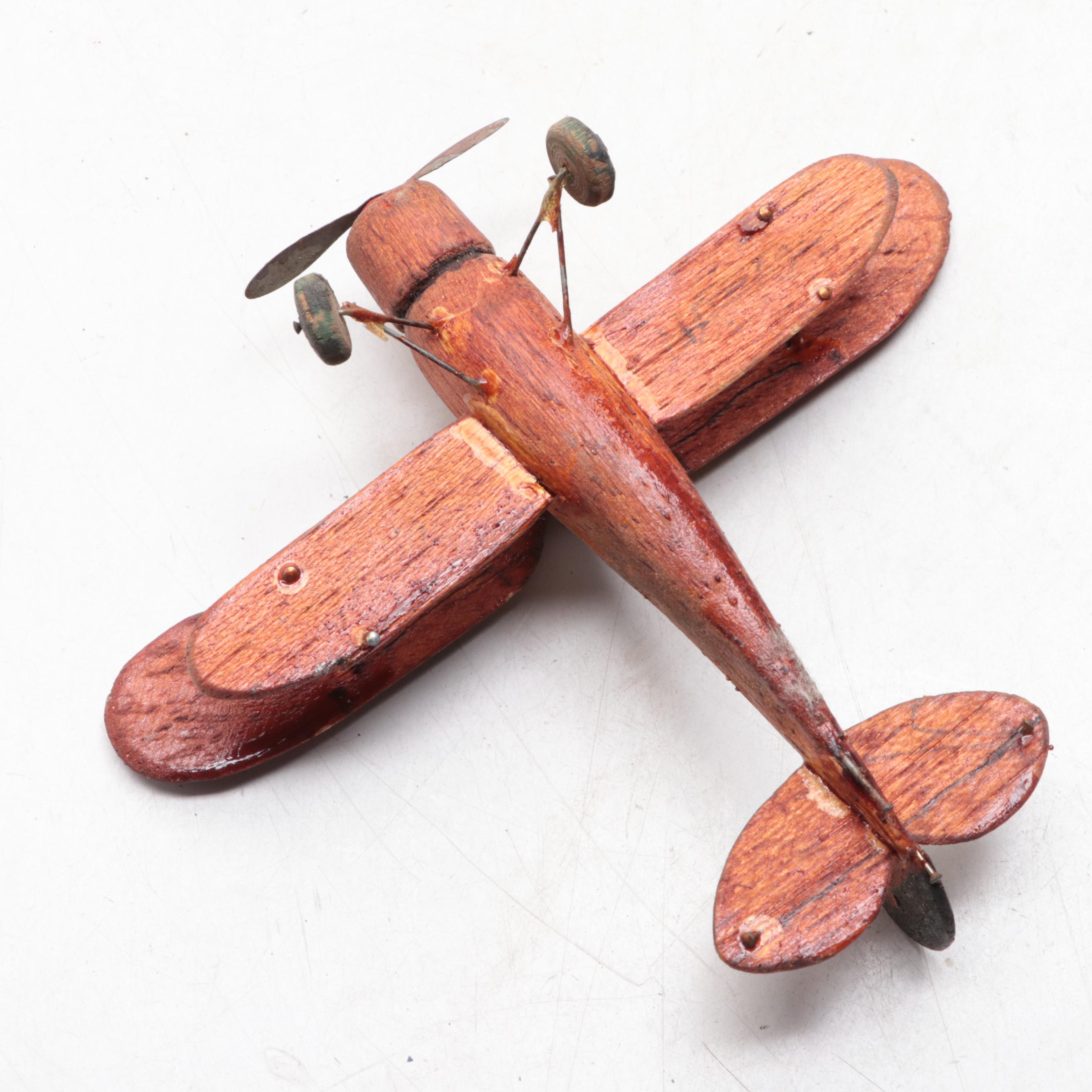 Hand-Crafted Wooden Model Airplanes, Mid-20th Century
