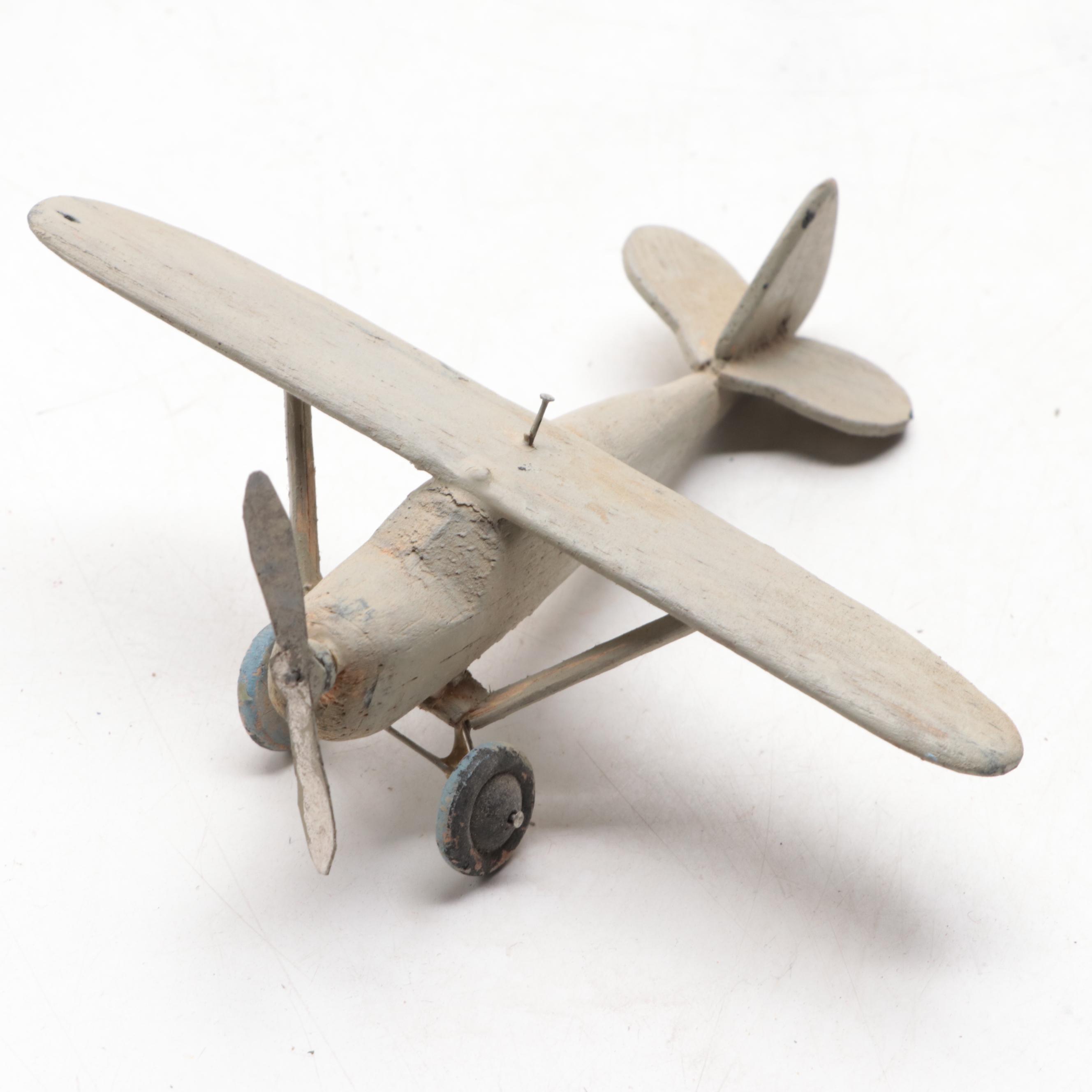 Hand-Crafted Wooden Model Airplanes, Mid-20th Century
