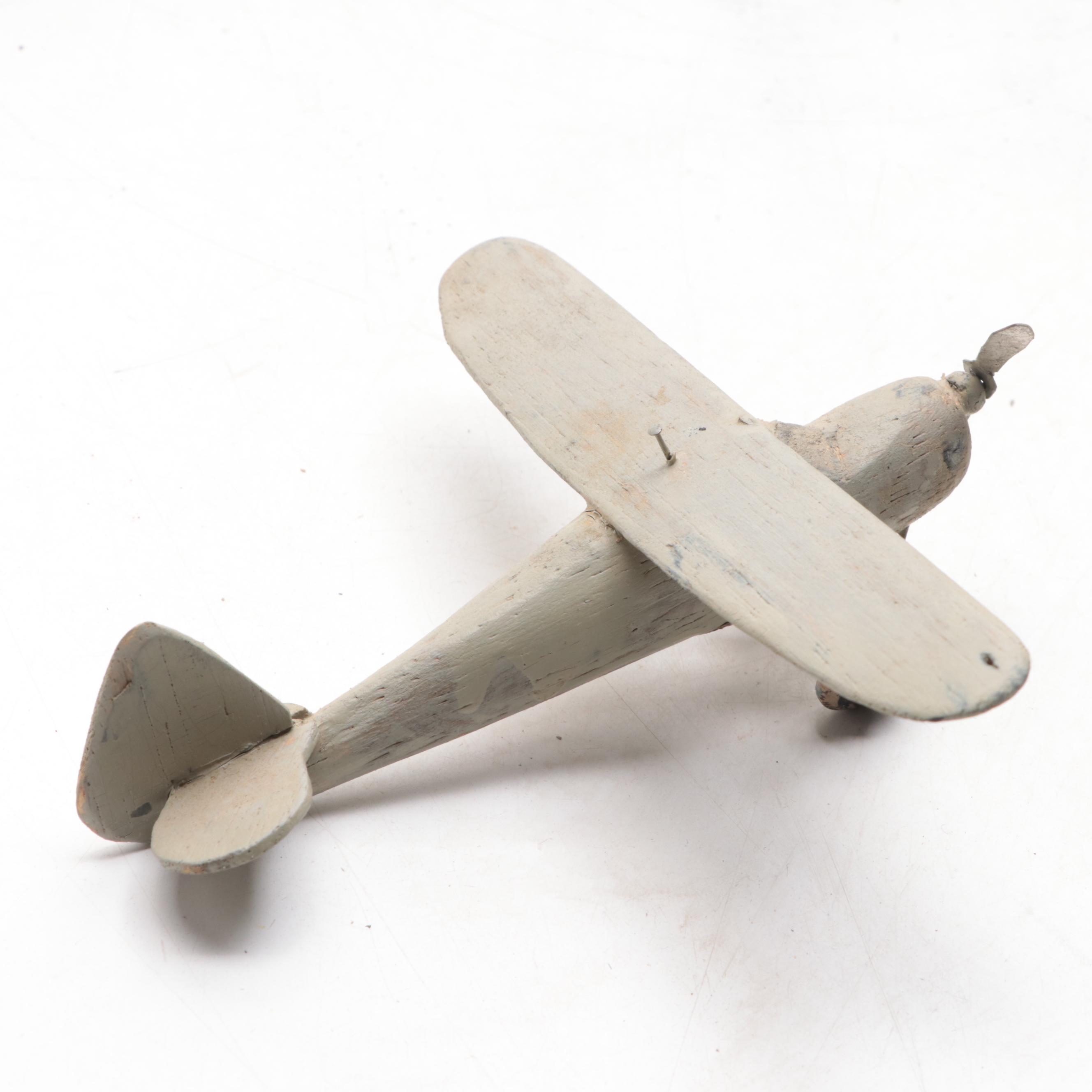 Hand-Crafted Wooden Model Airplanes, Mid-20th Century