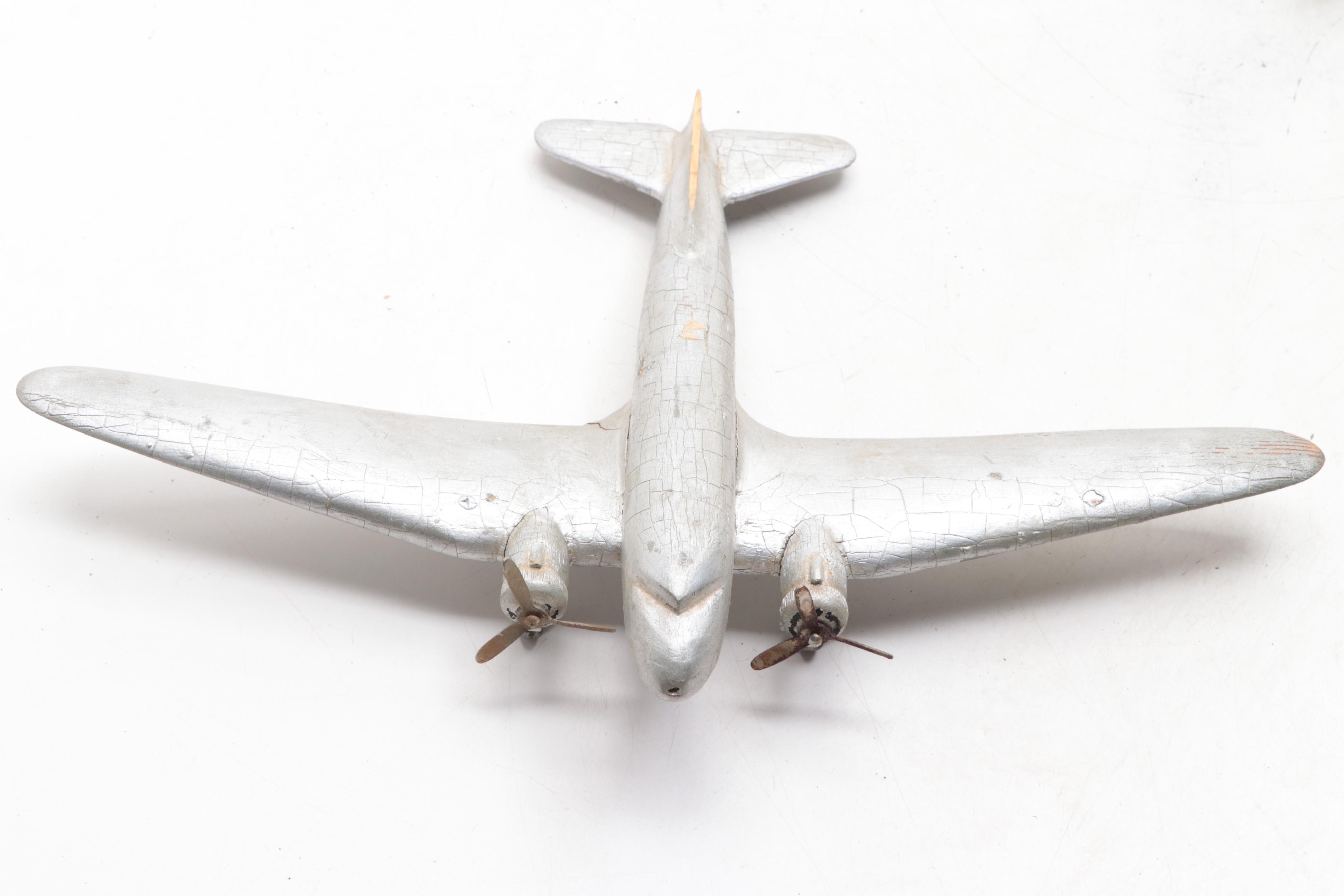 Hand-Crafted Wooden Model Airplanes, Mid-20th Century