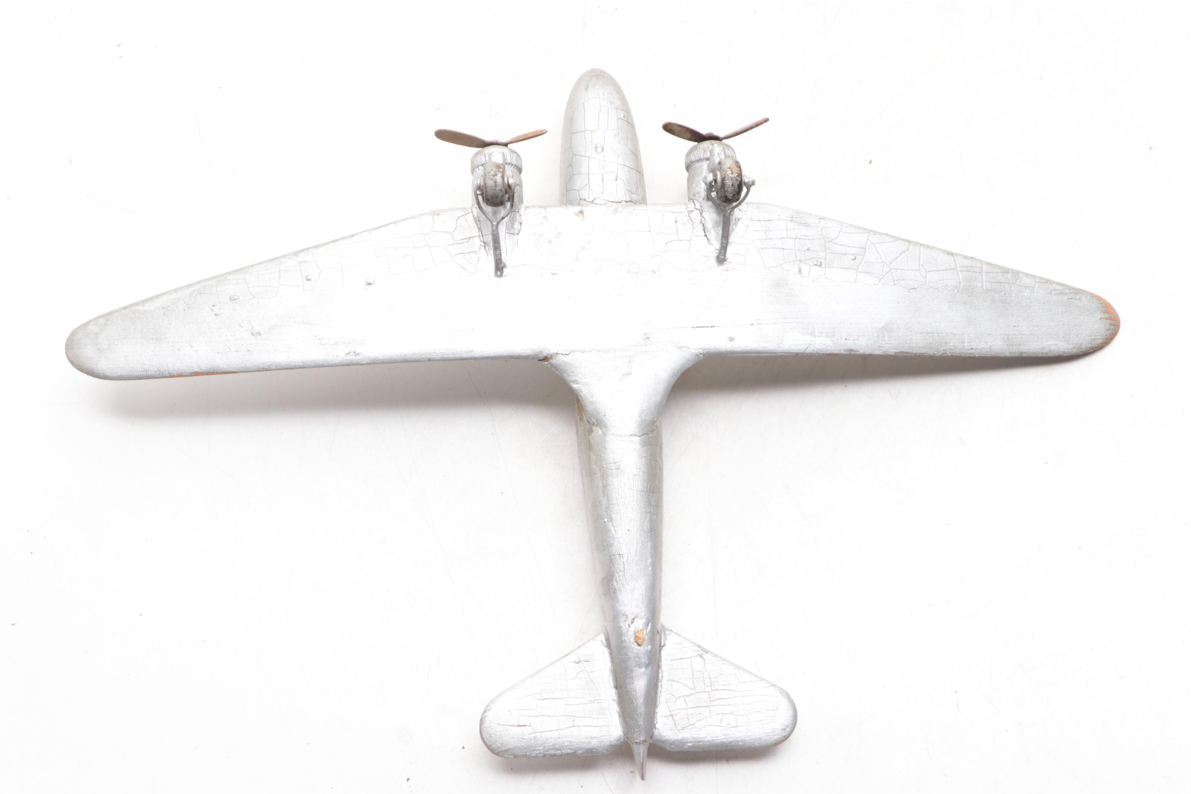 Hand-Crafted Wooden Model Airplanes, Mid-20th Century