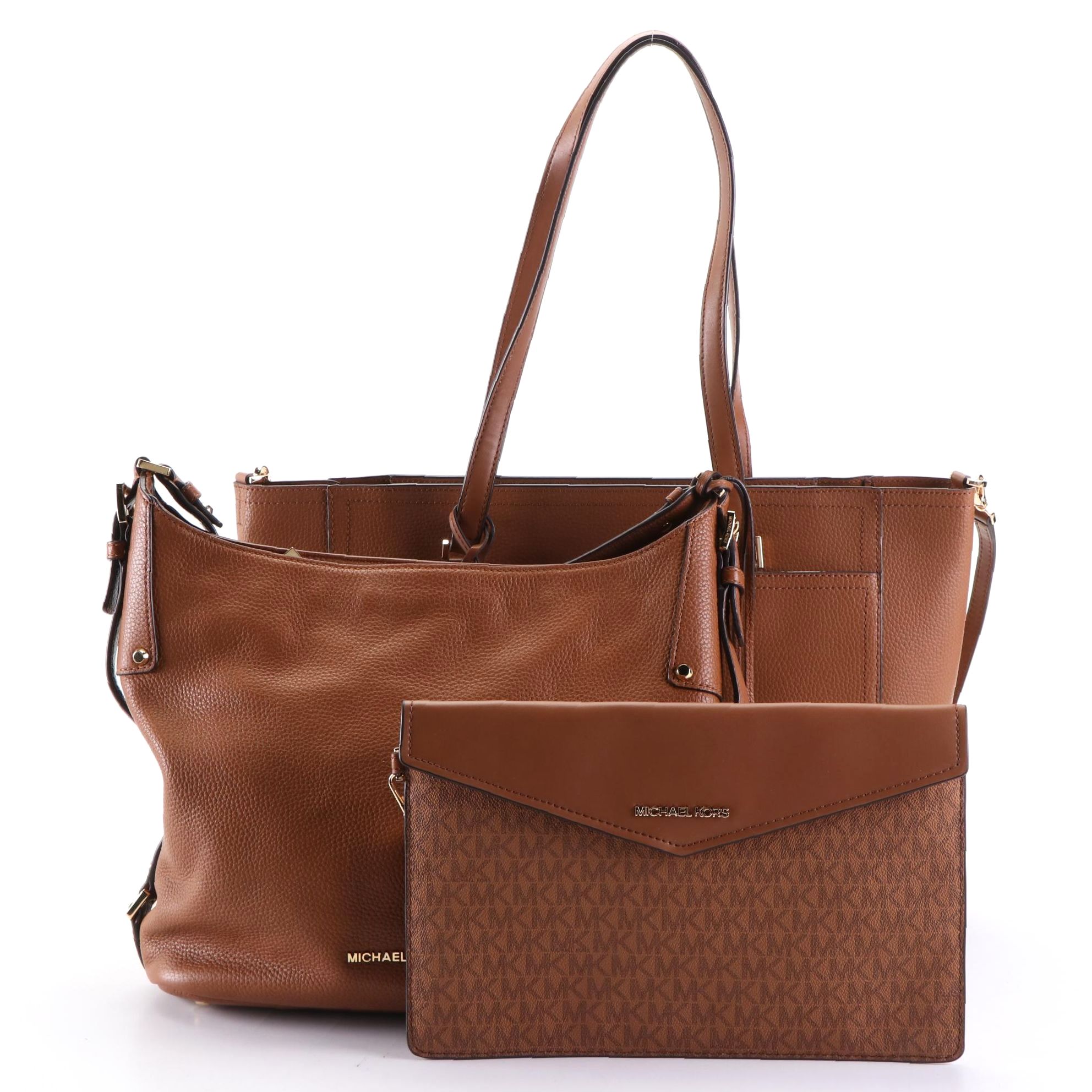 Michael Kors Maisie 3-in-1 Large Tote and Bedford Belted Bag in Grained Leather