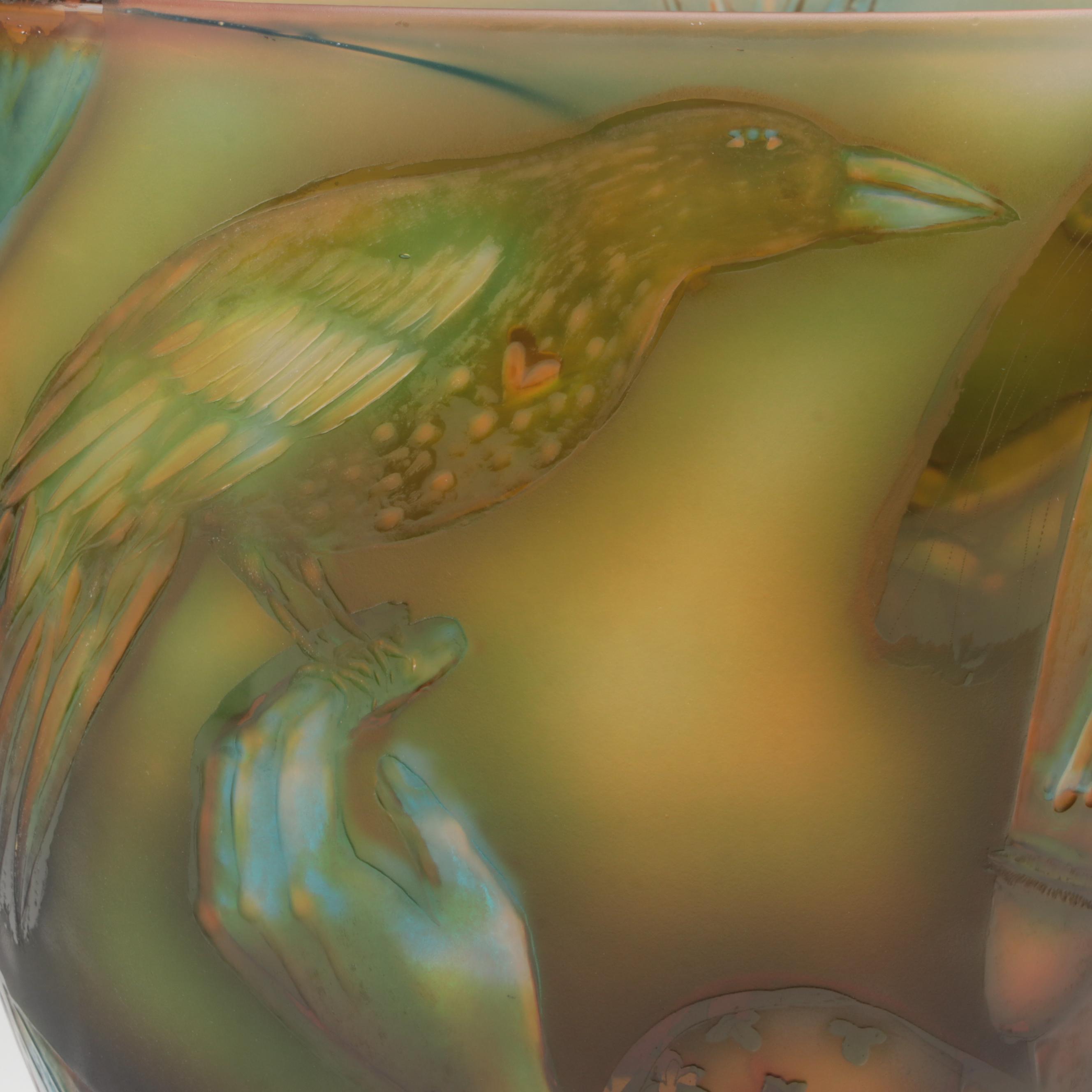 Clare Henshaw Signed Studio Art Glass Pictorial Bowl, 1991