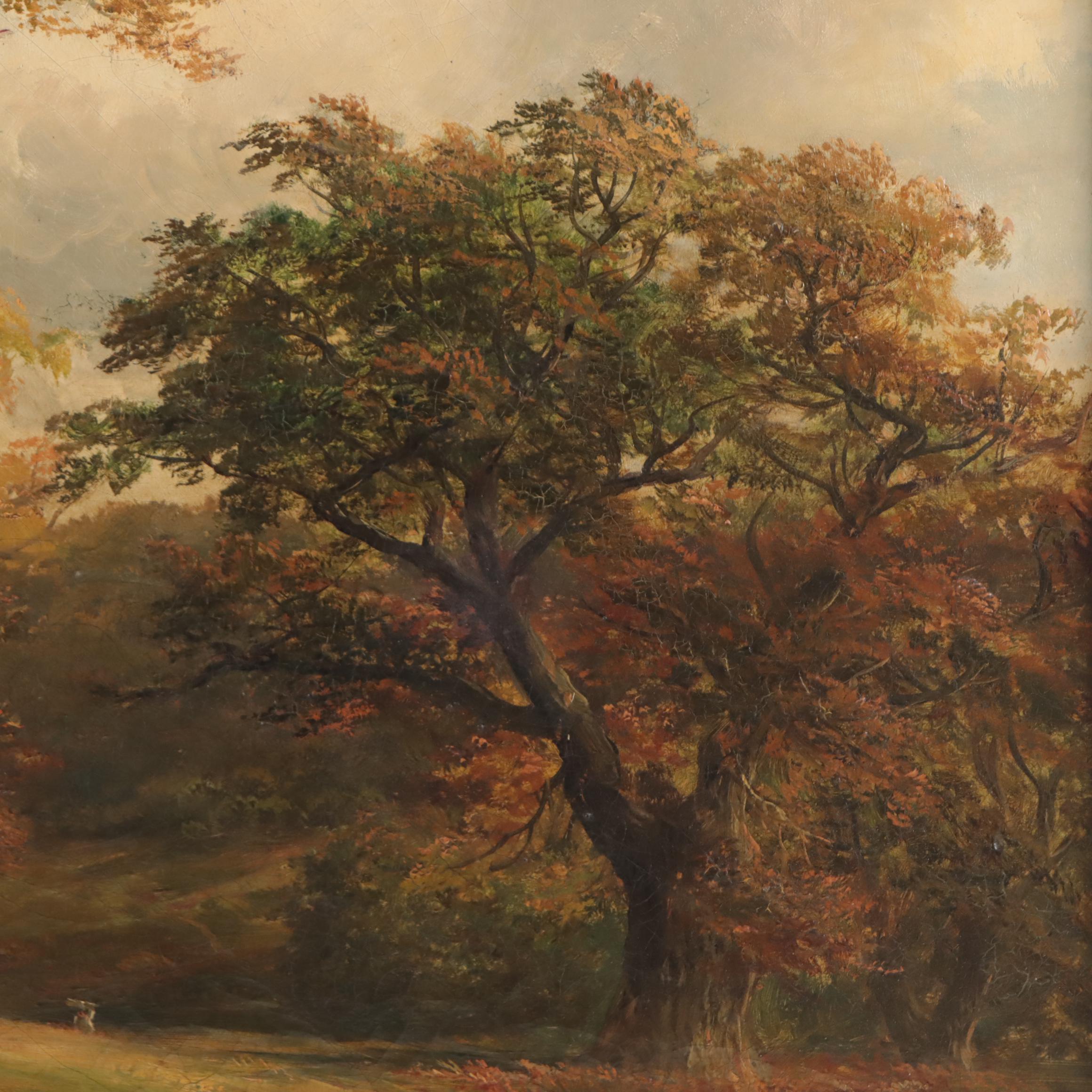 George Turner II Landscape Oil Painting "A Scene in Calke Park, Derbyshire"