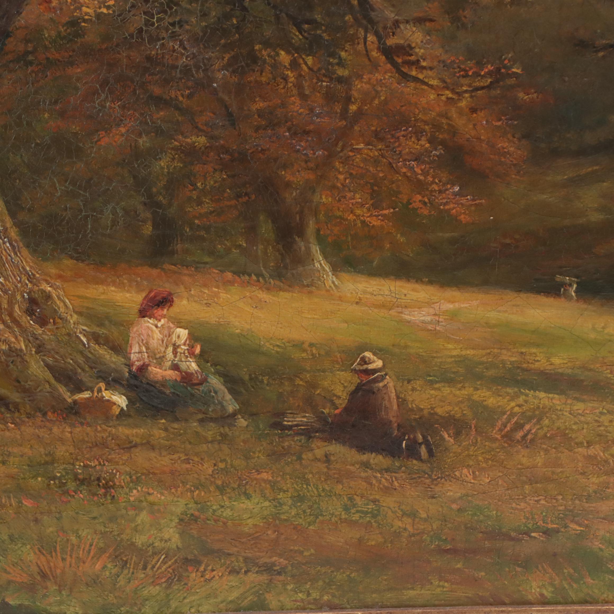 George Turner II Landscape Oil Painting "A Scene in Calke Park, Derbyshire"