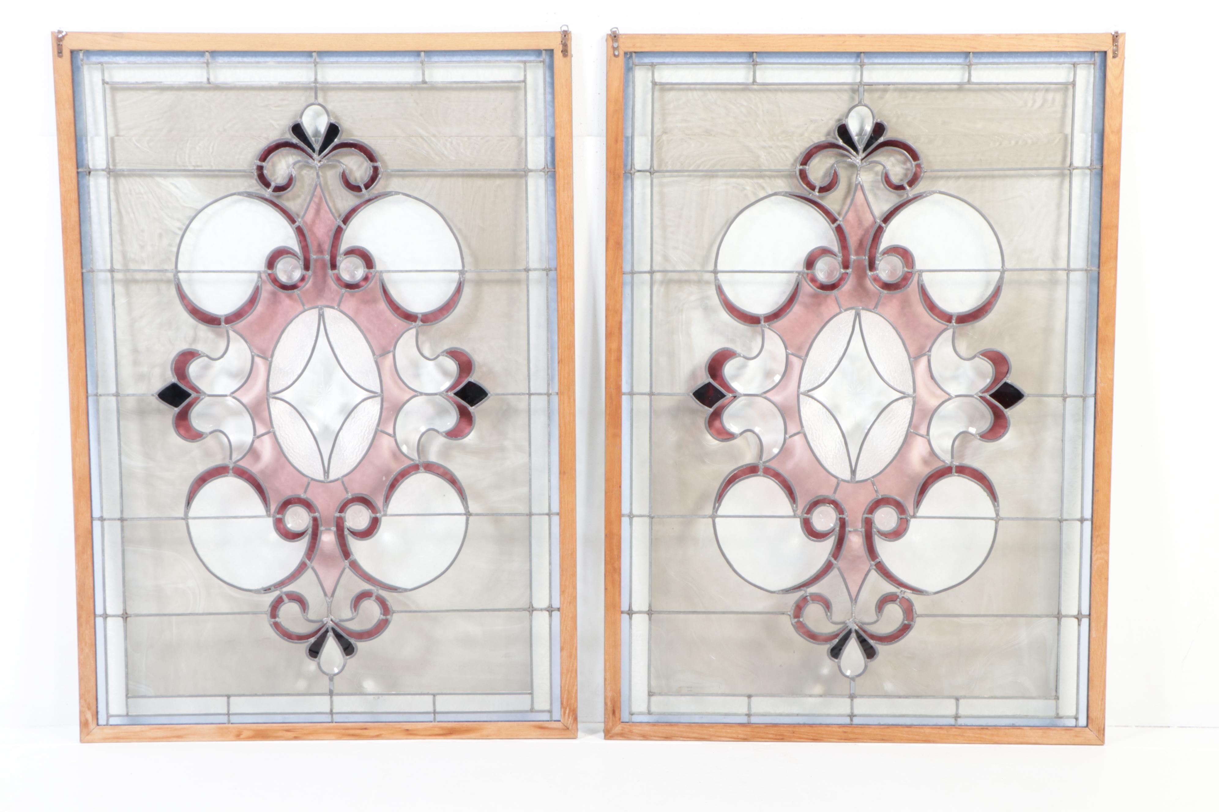 Two Arts and Crafts Style Stained Glass Windows