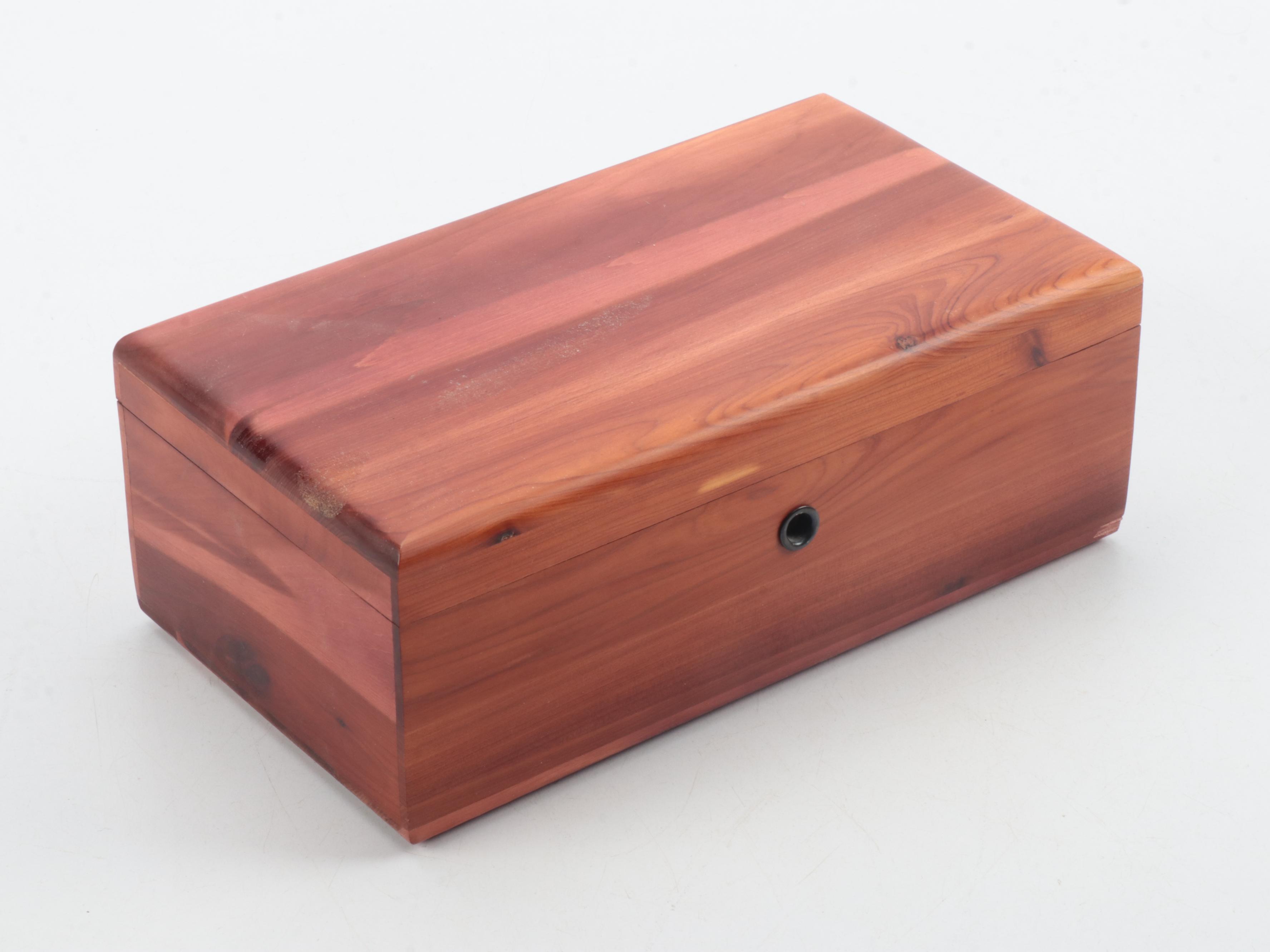 Lane Cedar Lock Boxes with German Barometer