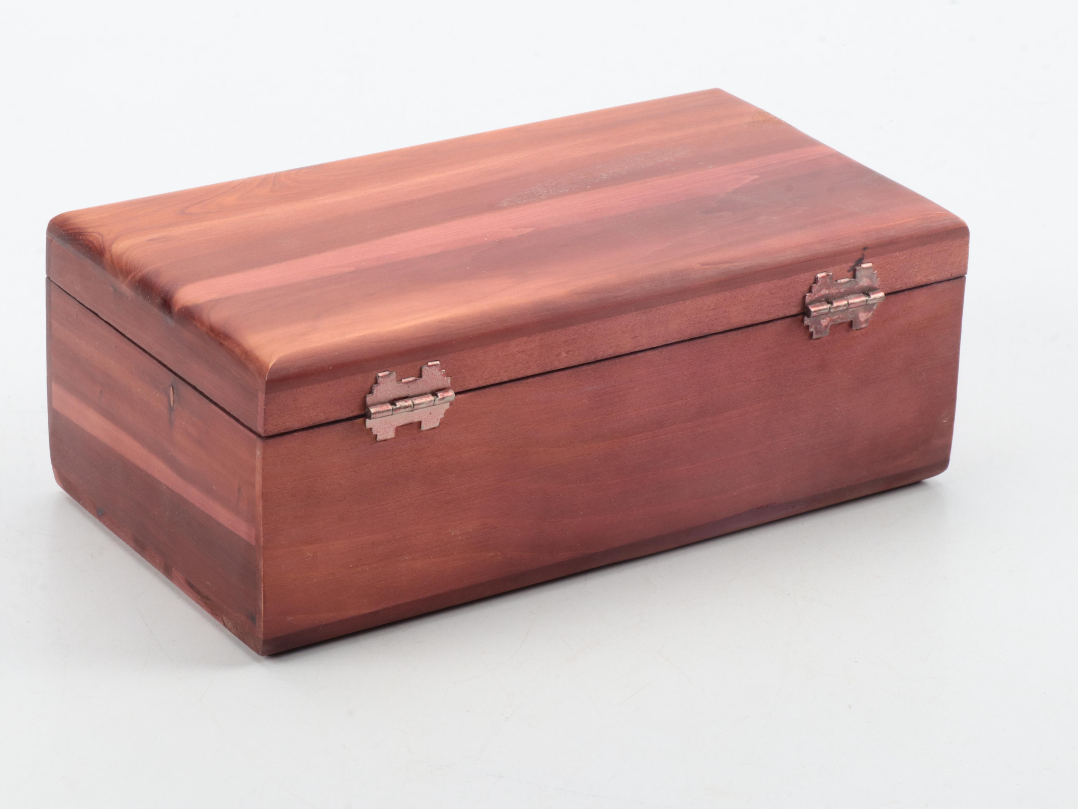 Lane Cedar Lock Boxes with German Barometer