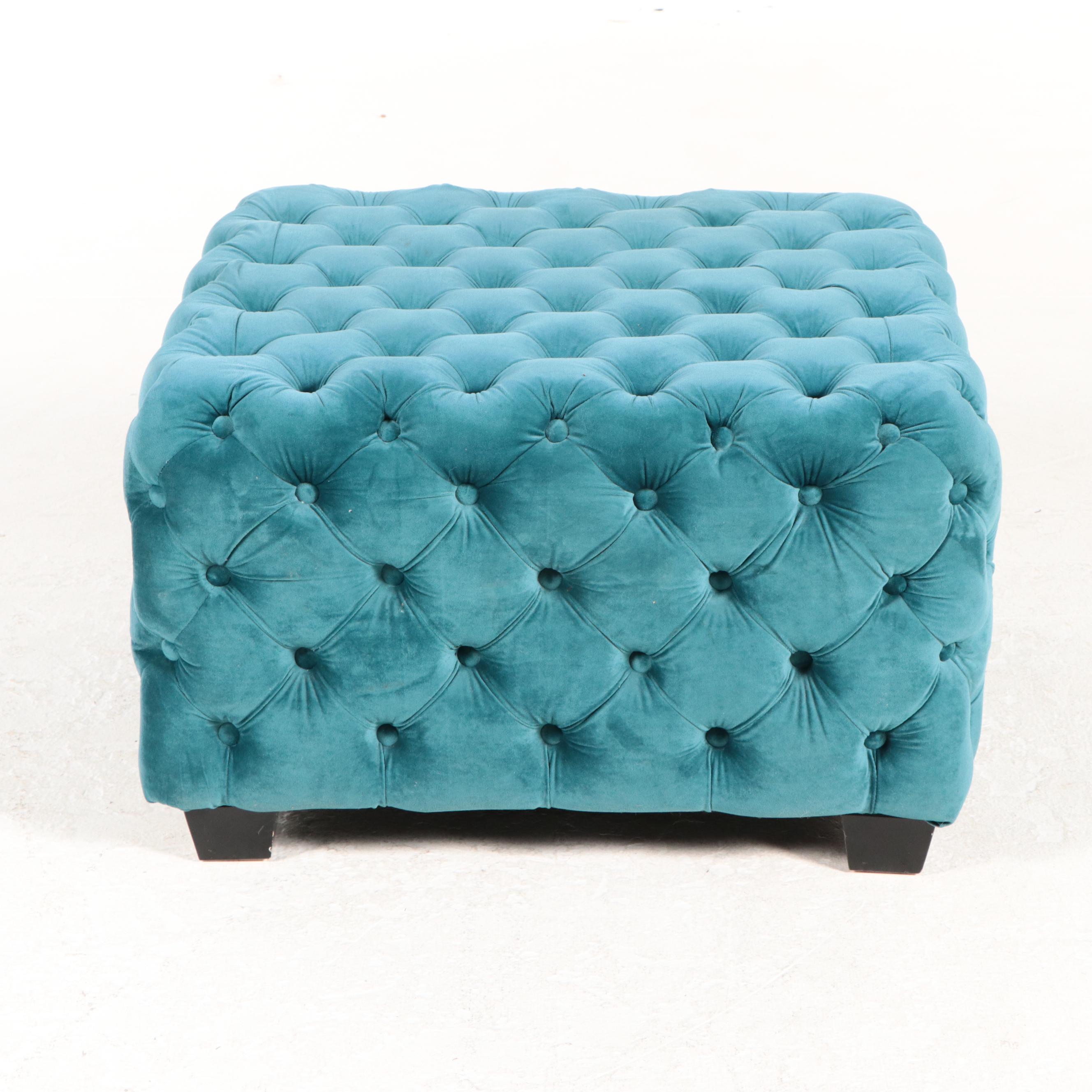 Noble House Home Furnishings Button-Tufted Ottoman