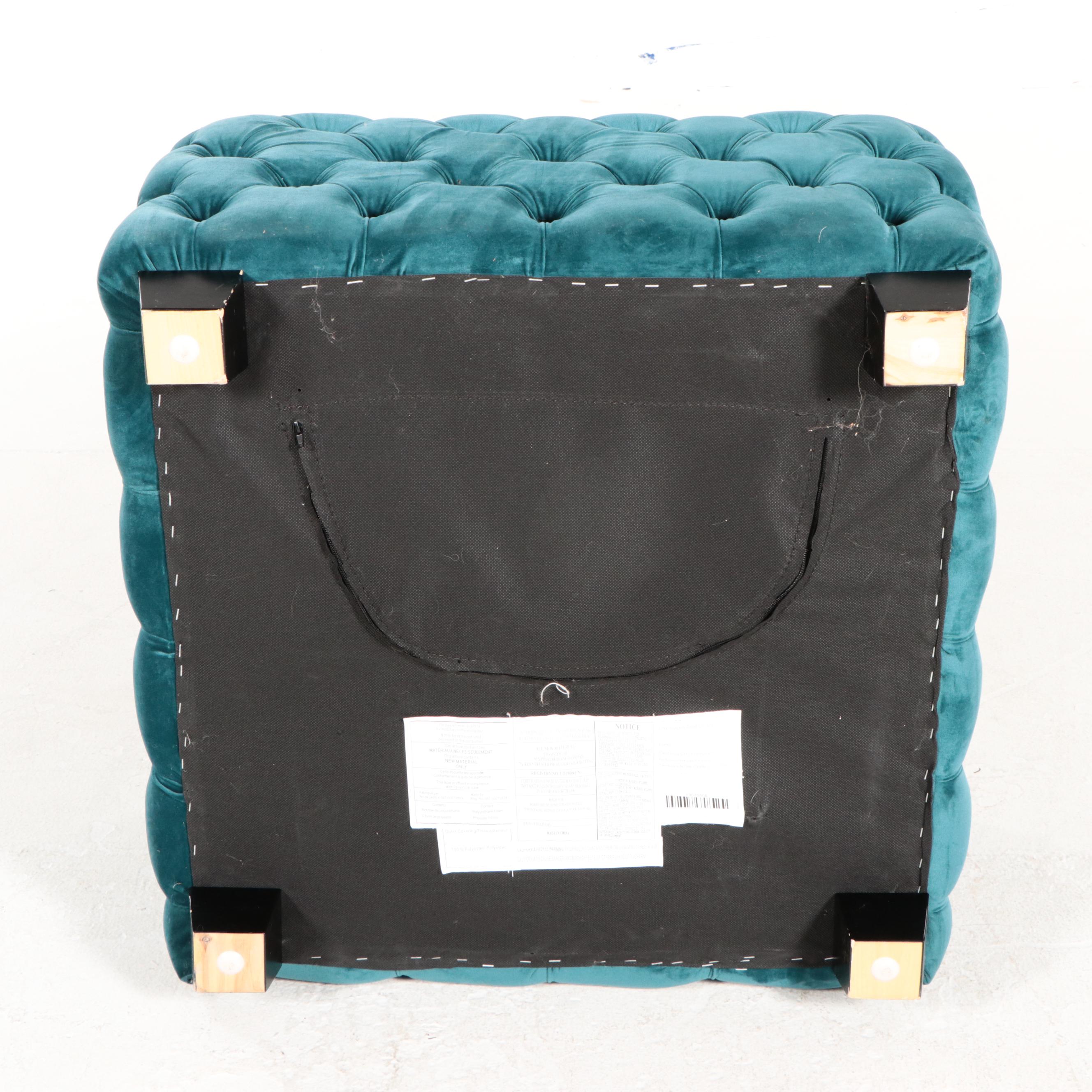 Noble House Home Furnishings Button-Tufted Ottoman