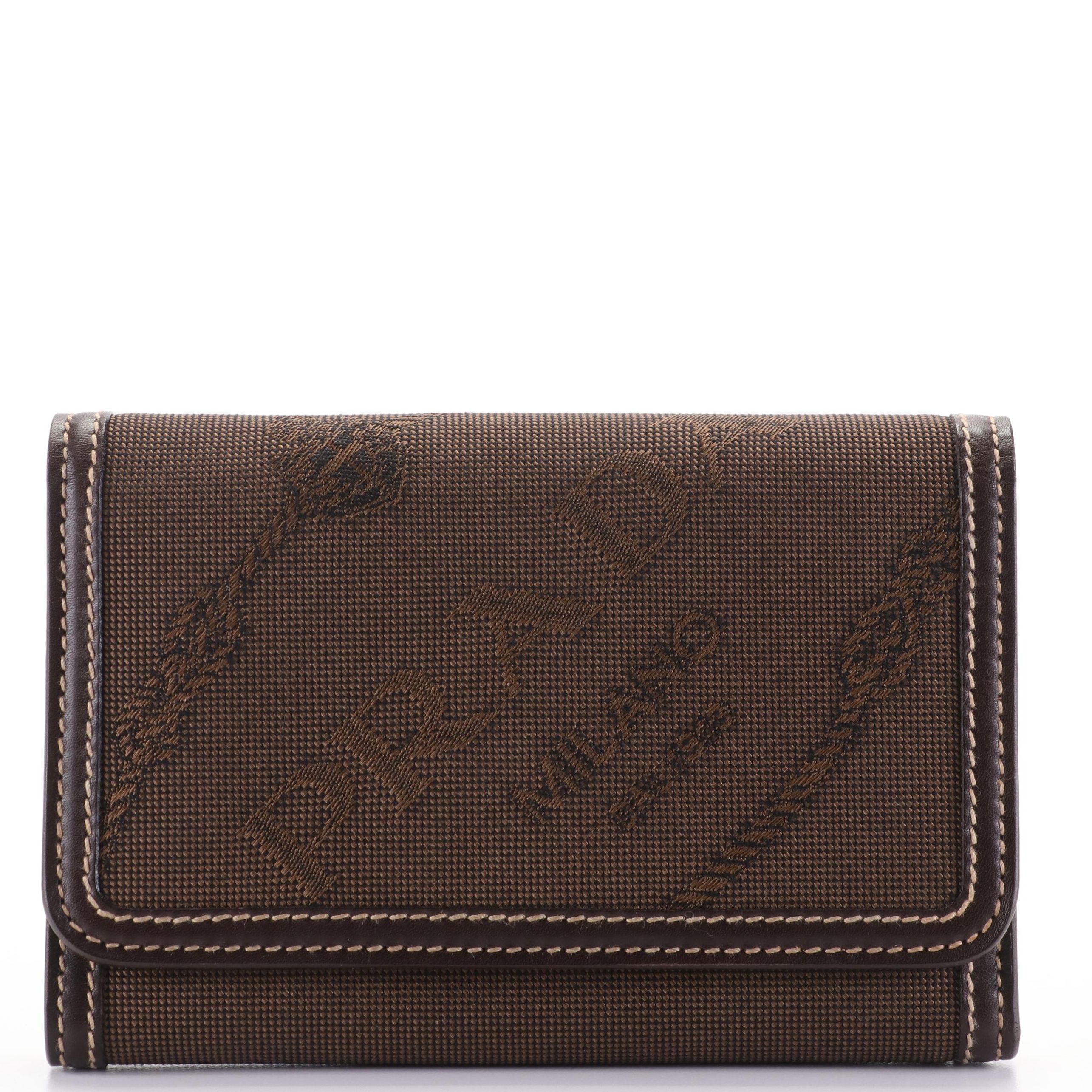 Prada Jacquard Trifold Wallet with Box
