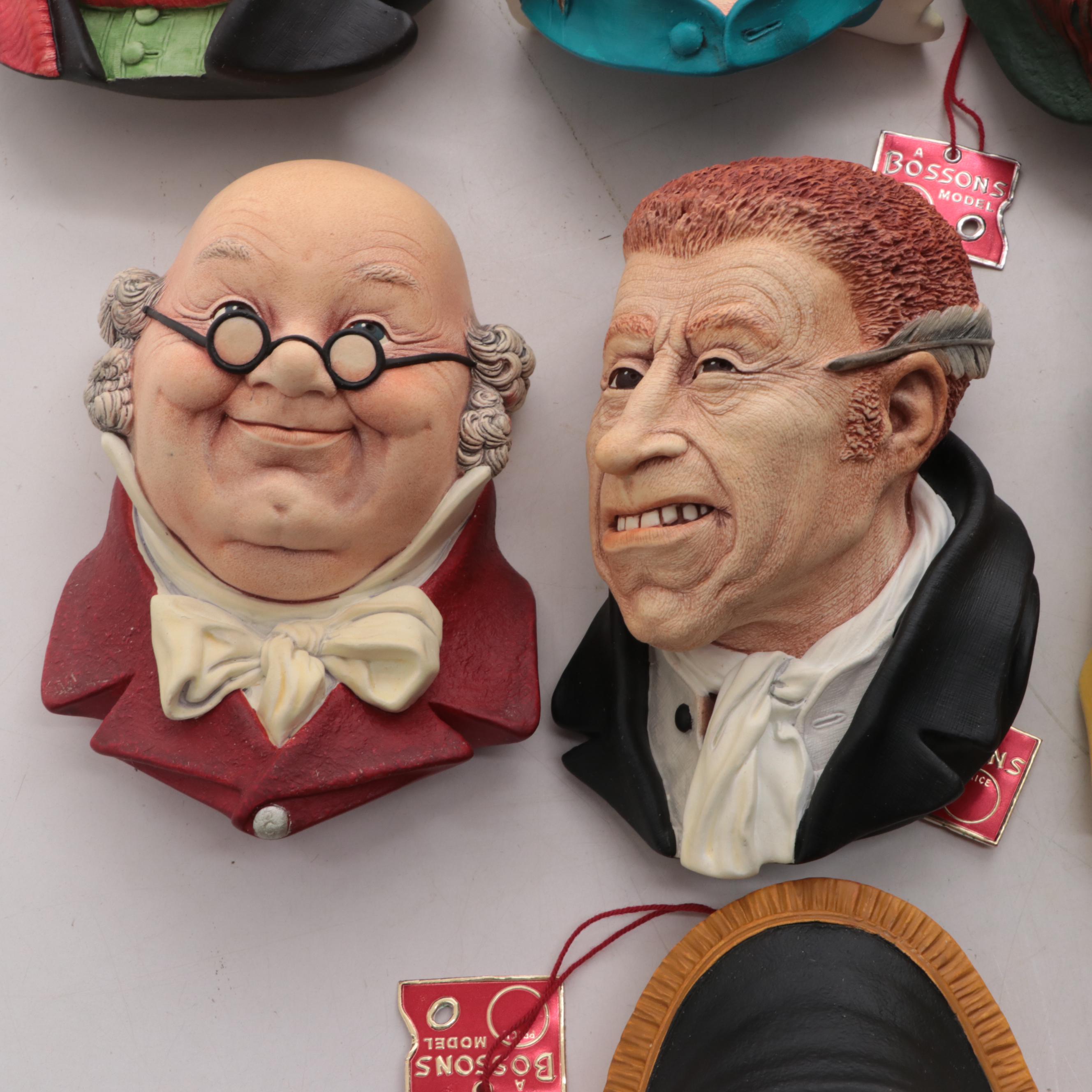 Bossons Plaster Charles Dickens Character Wall Hangings