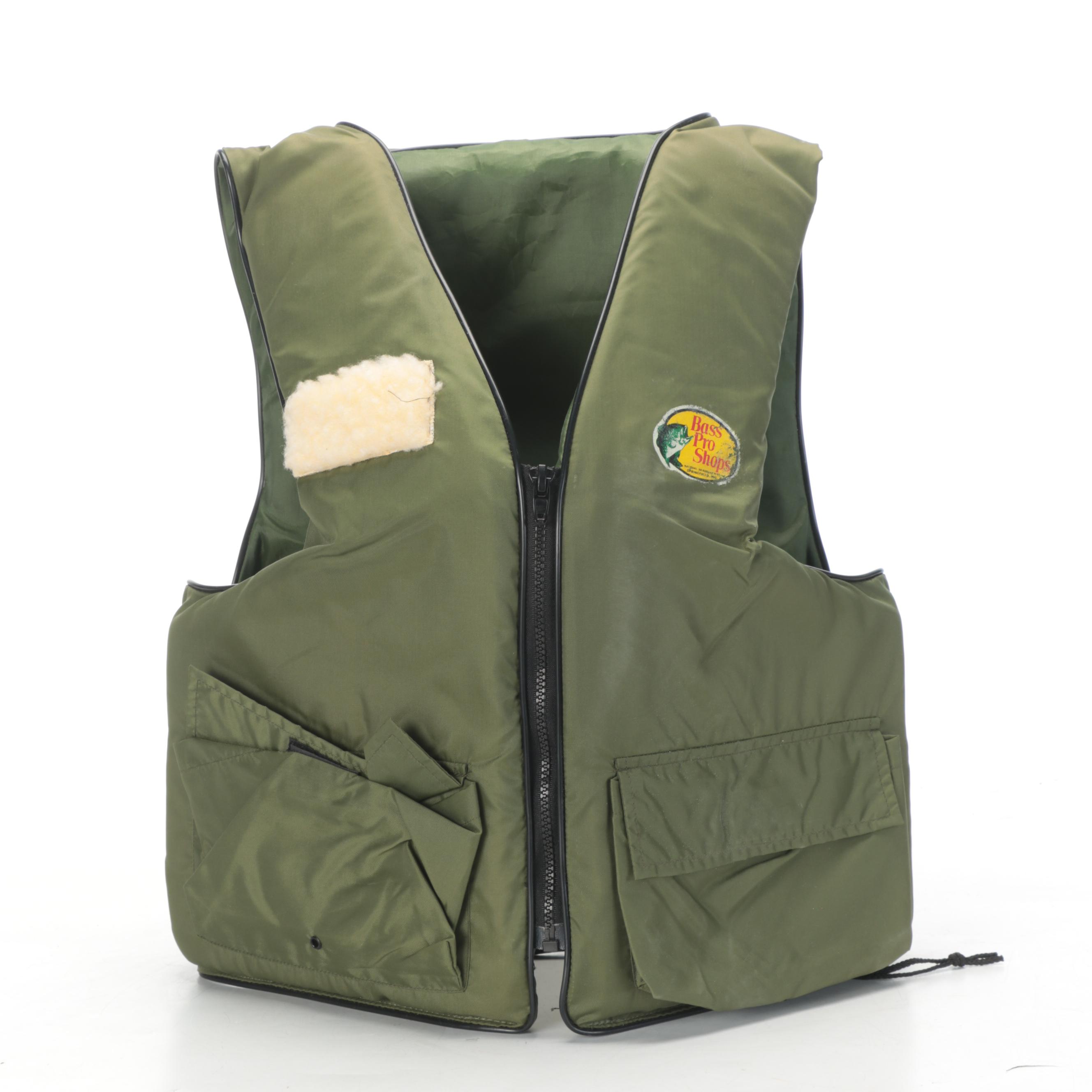 Bass Pro Fishing Vest and With Rods, Reels and Mess Kit