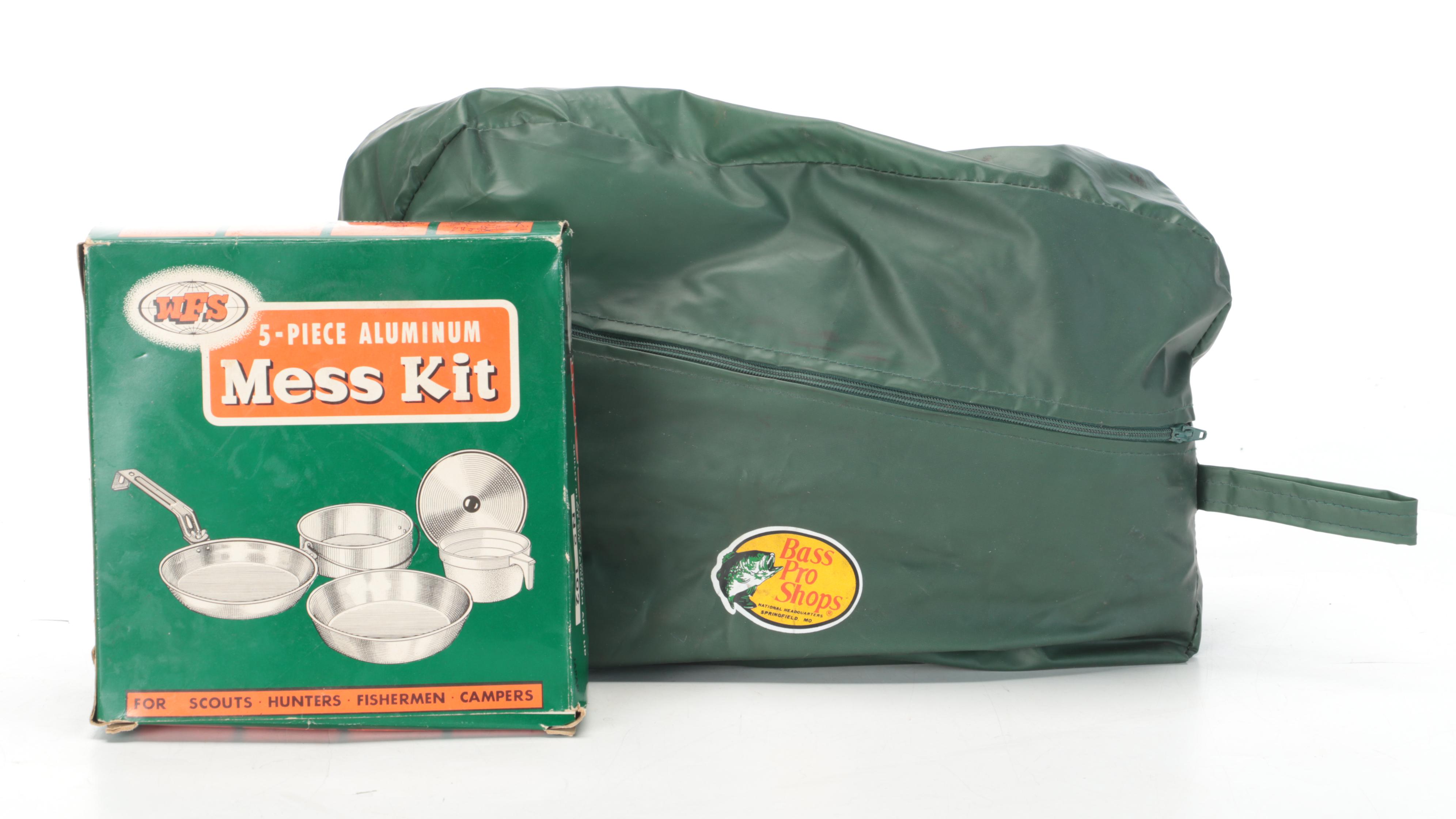 Bass Pro Fishing Vest and With Rods, Reels and Mess Kit