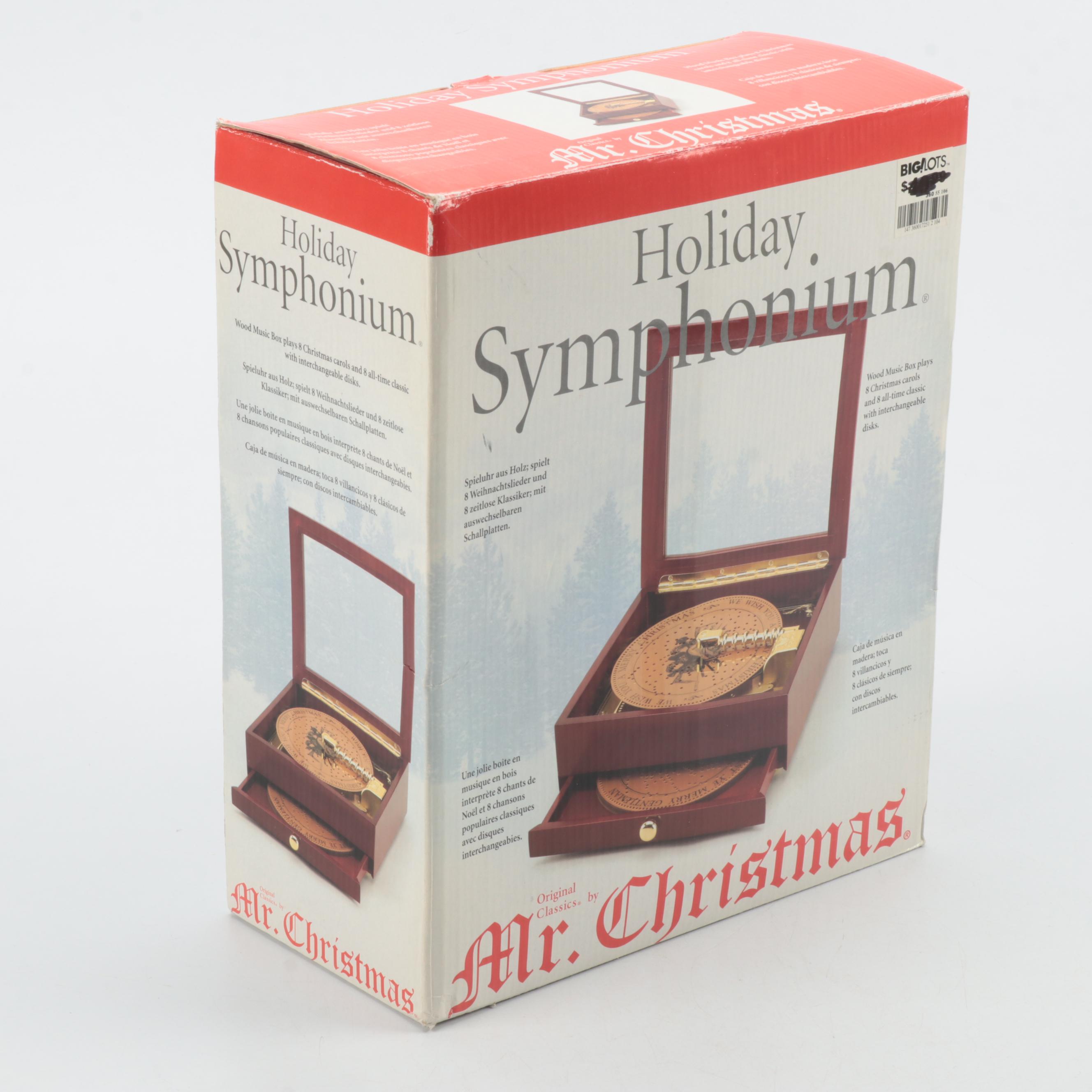 Mr. Christmas Holiday Symphonium Music Box with Interchangeable Disks