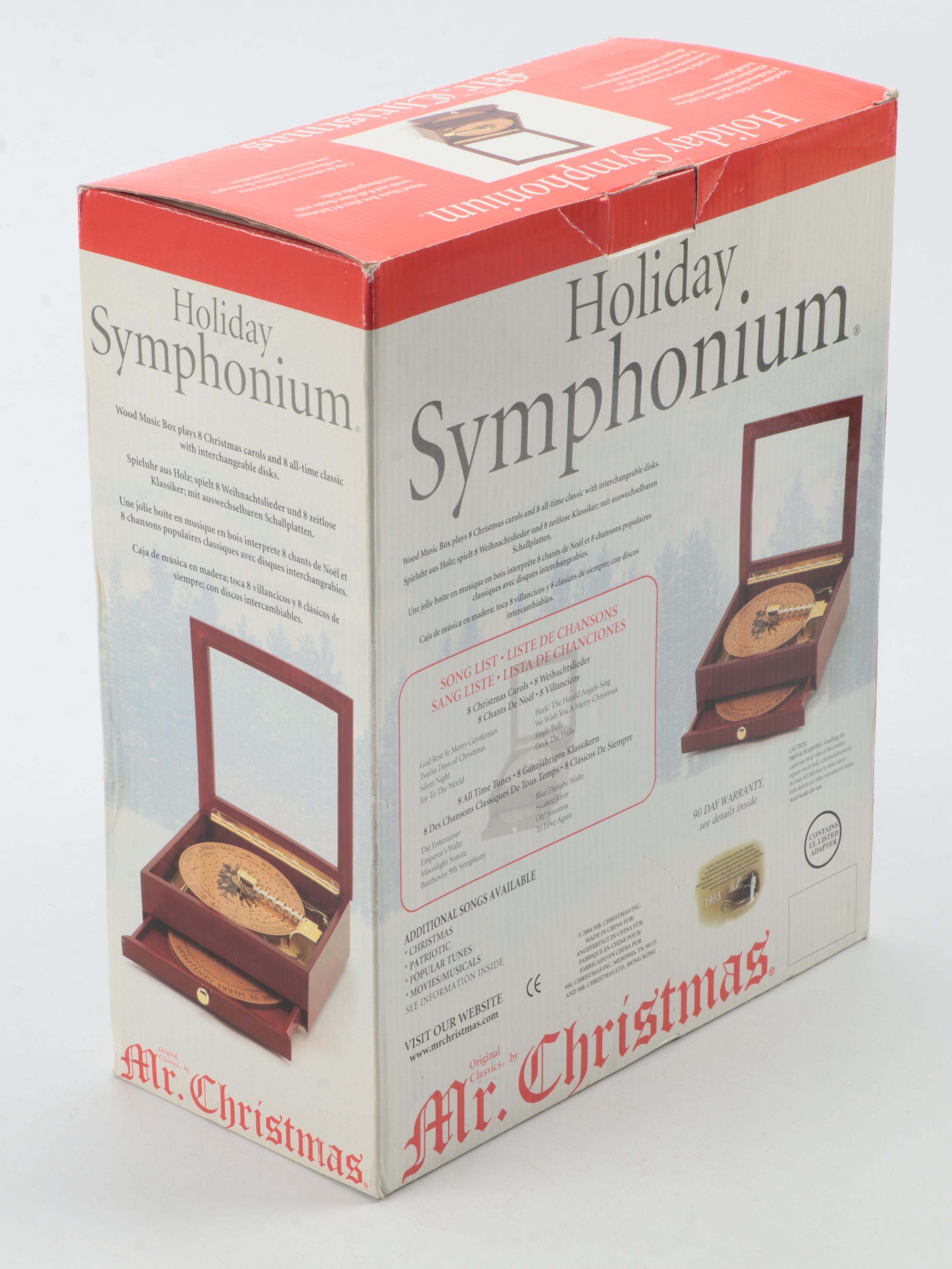 Mr. Christmas Holiday Symphonium Music Box with Interchangeable Disks