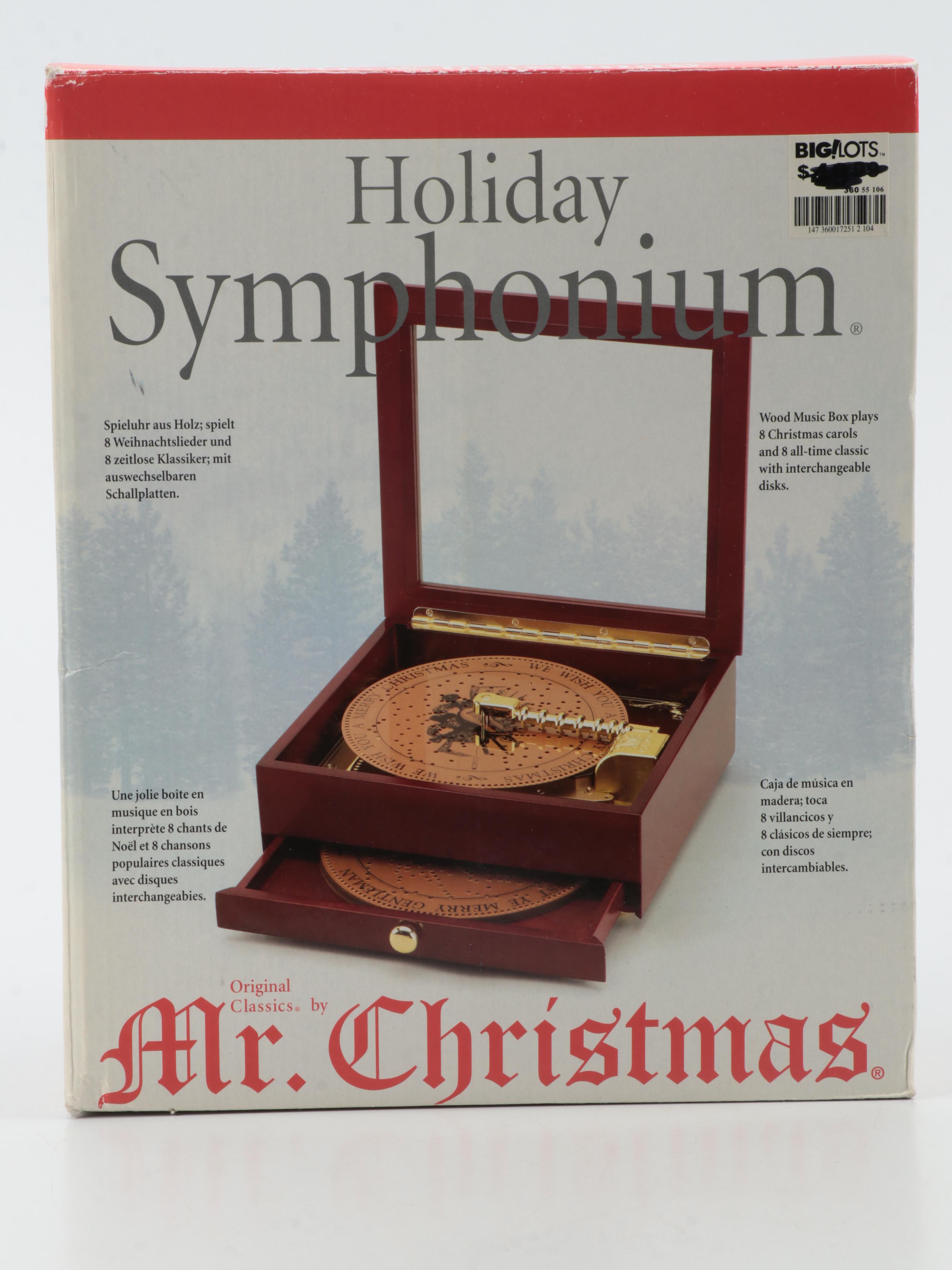 Mr. Christmas Holiday Symphonium Music Box with Interchangeable Disks