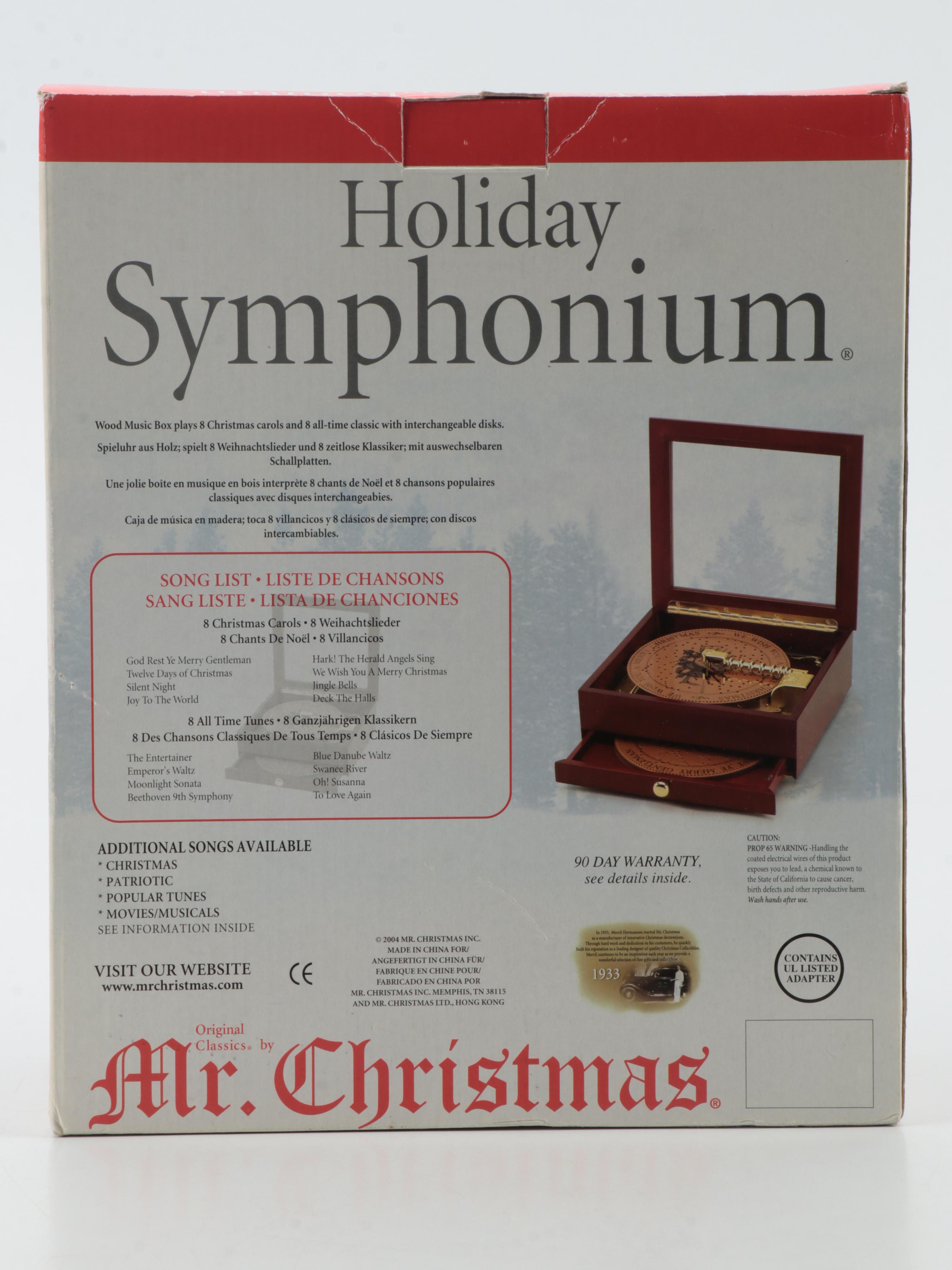 Mr. Christmas Holiday Symphonium Music Box with Interchangeable Disks