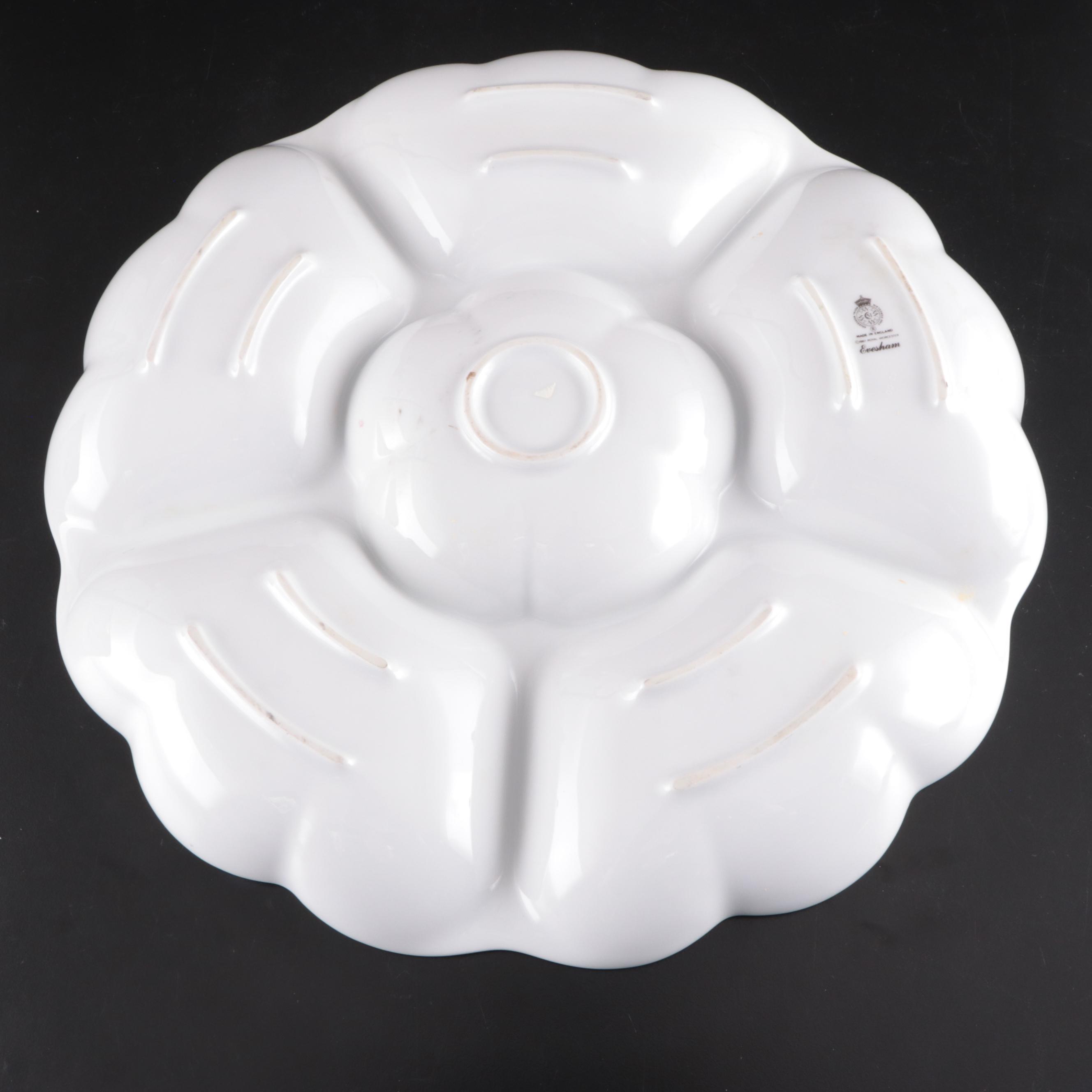 Royal Worcester "Evesham" Porcelain Crudité, Quiche, and Soufflé