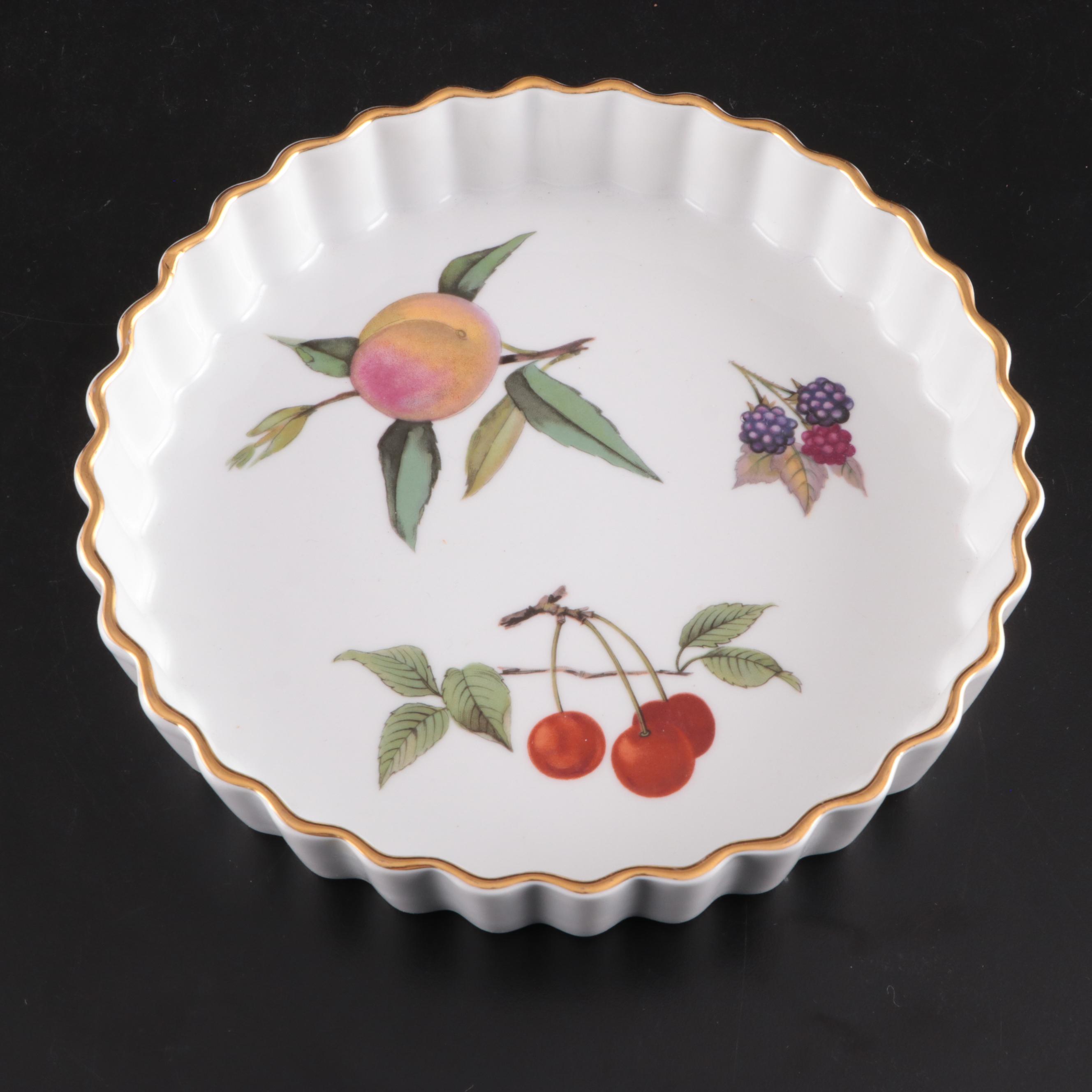 Royal Worcester "Evesham" Porcelain Crudité, Quiche, and Soufflé