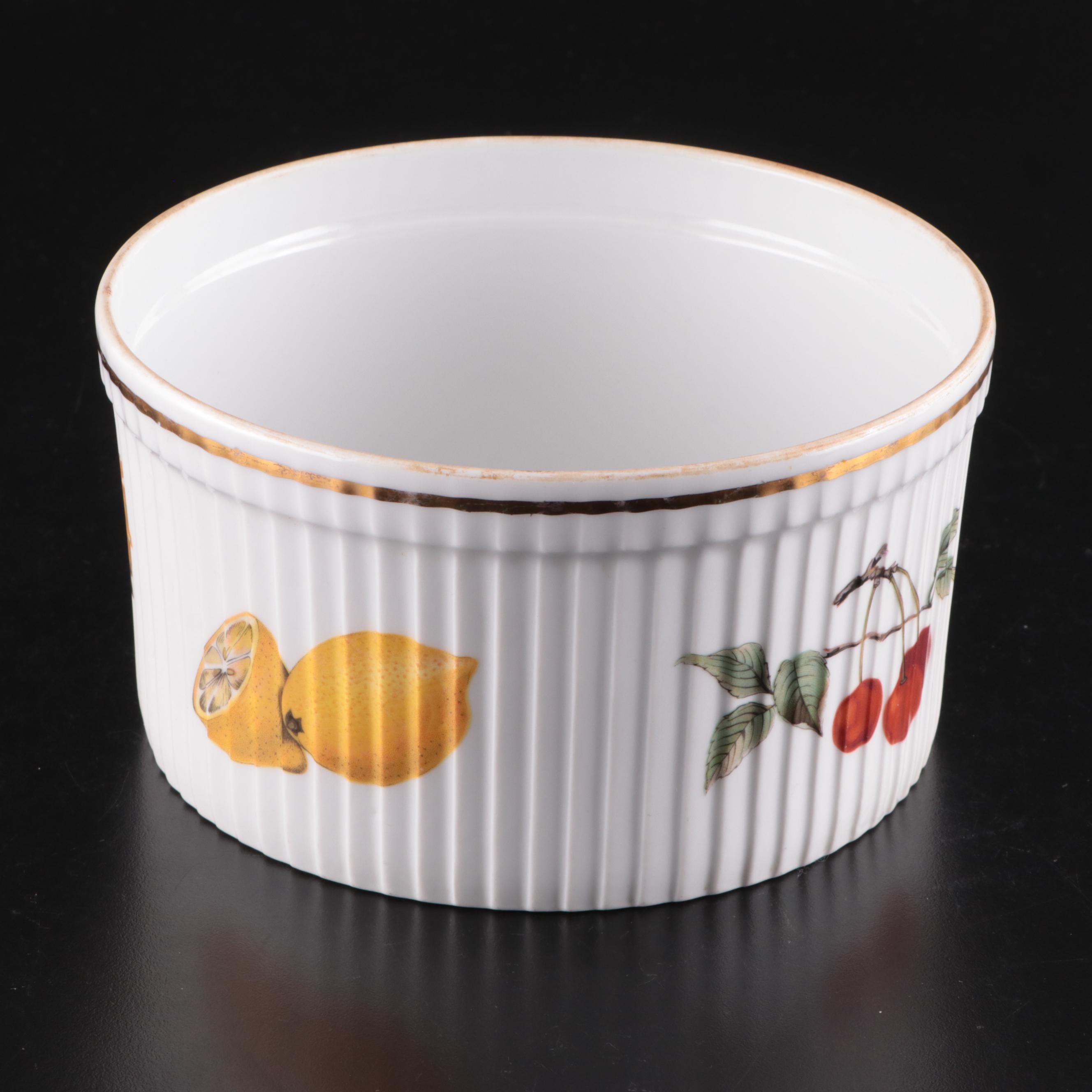 Royal Worcester "Evesham" Porcelain Crudité, Quiche, and Soufflé