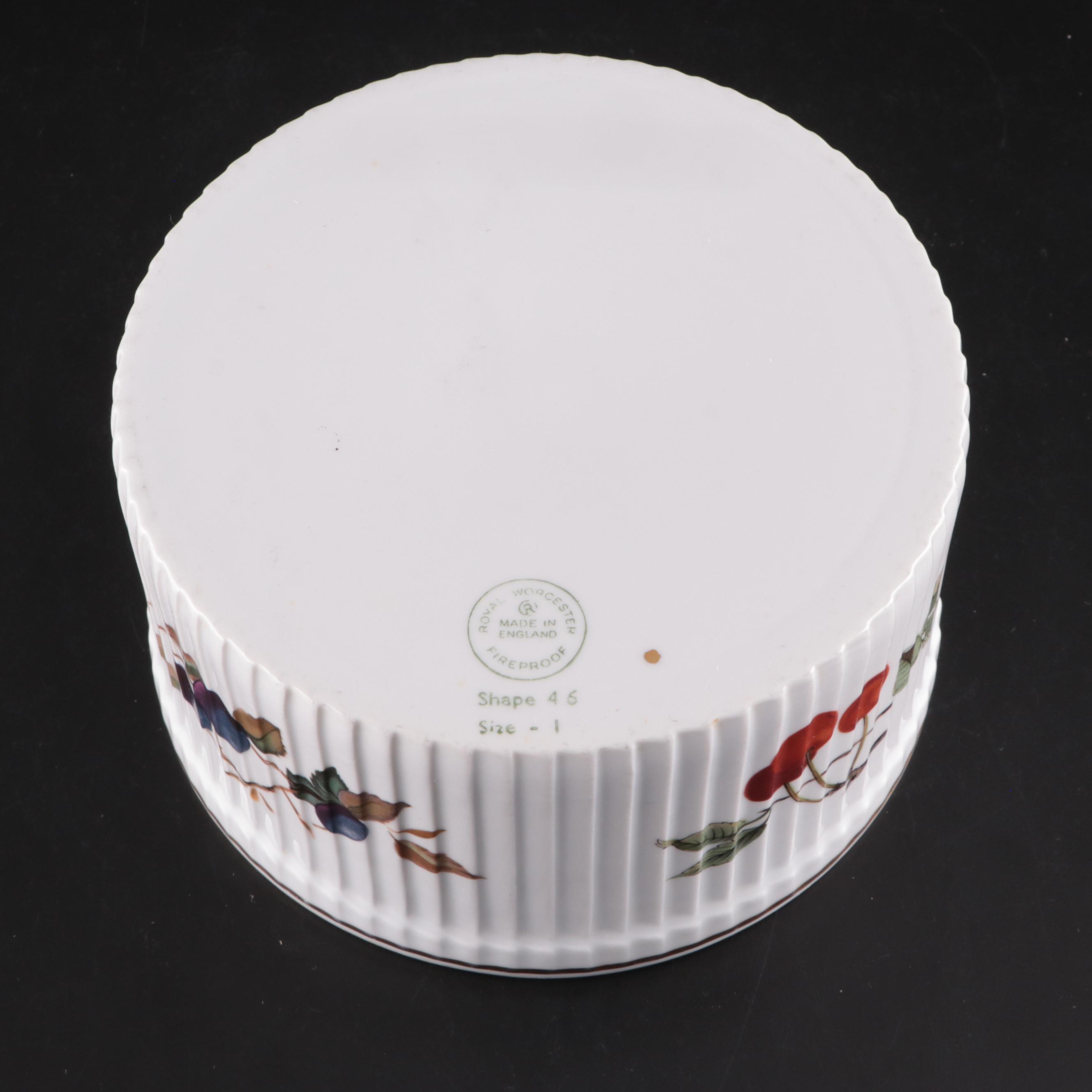 Royal Worcester "Evesham" Porcelain Crudité, Quiche, and Soufflé