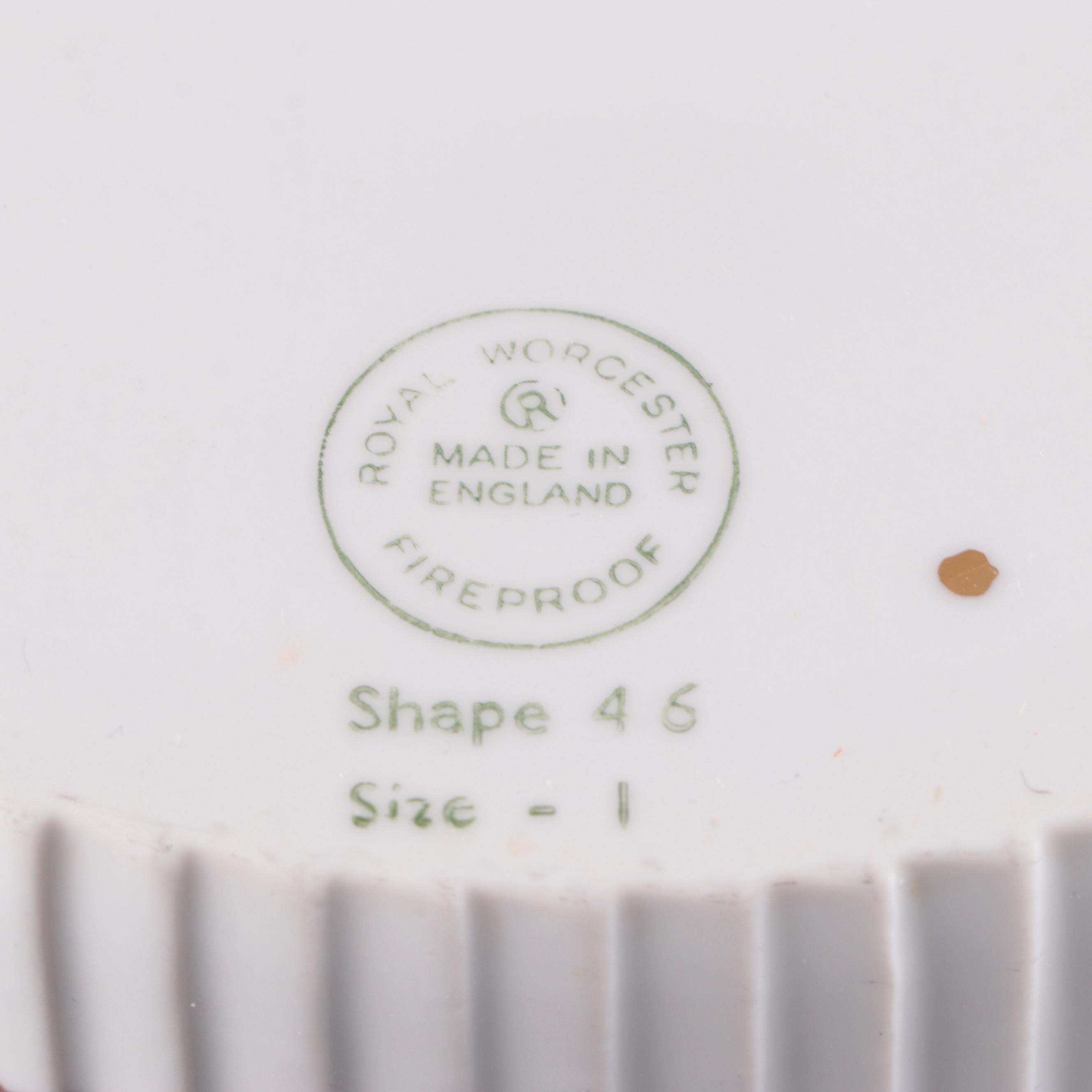 Royal Worcester "Evesham" Porcelain Crudité, Quiche, and Soufflé