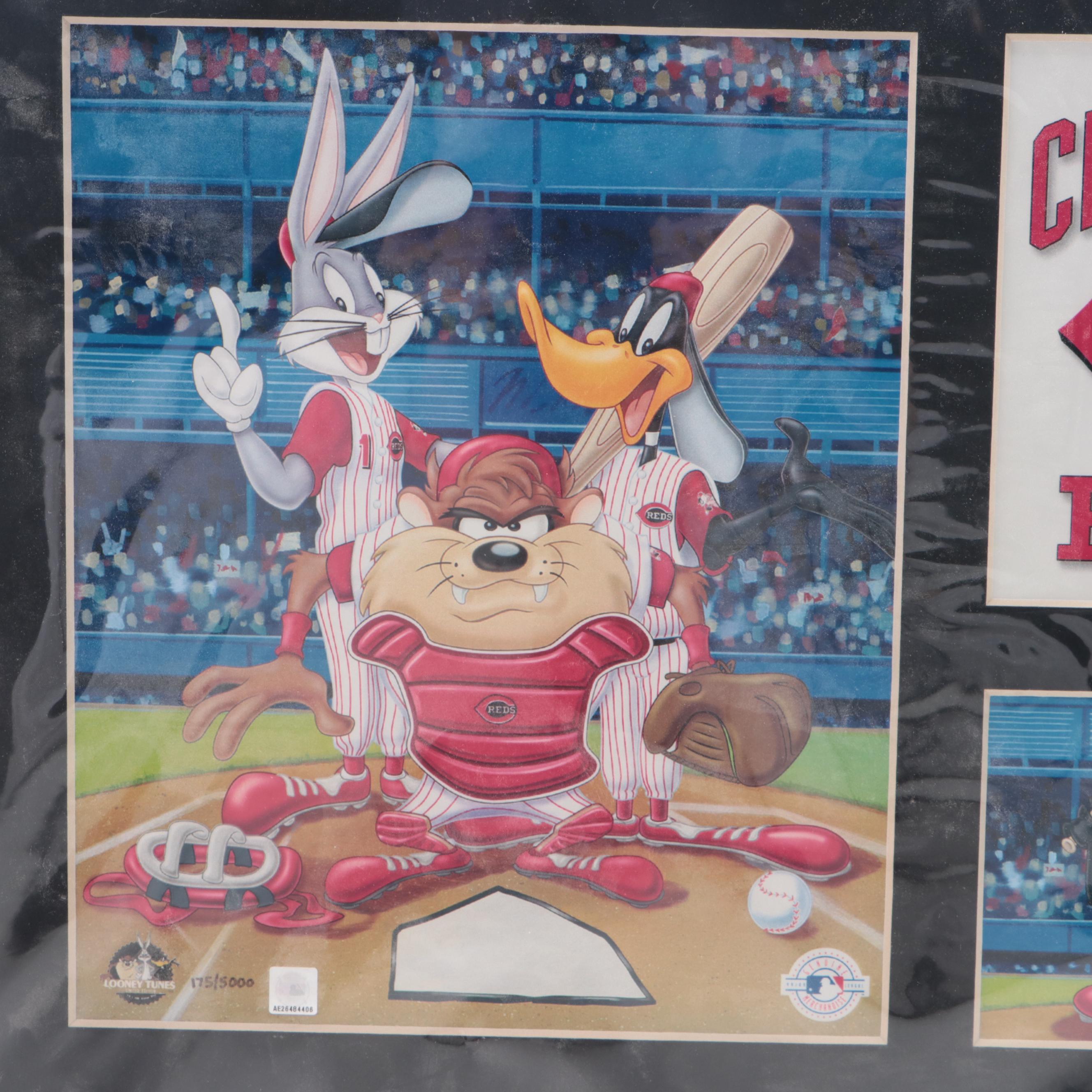 Cincinnati Reds Bob Huggins Bobblehead with Looney Toons Reds Prints and More