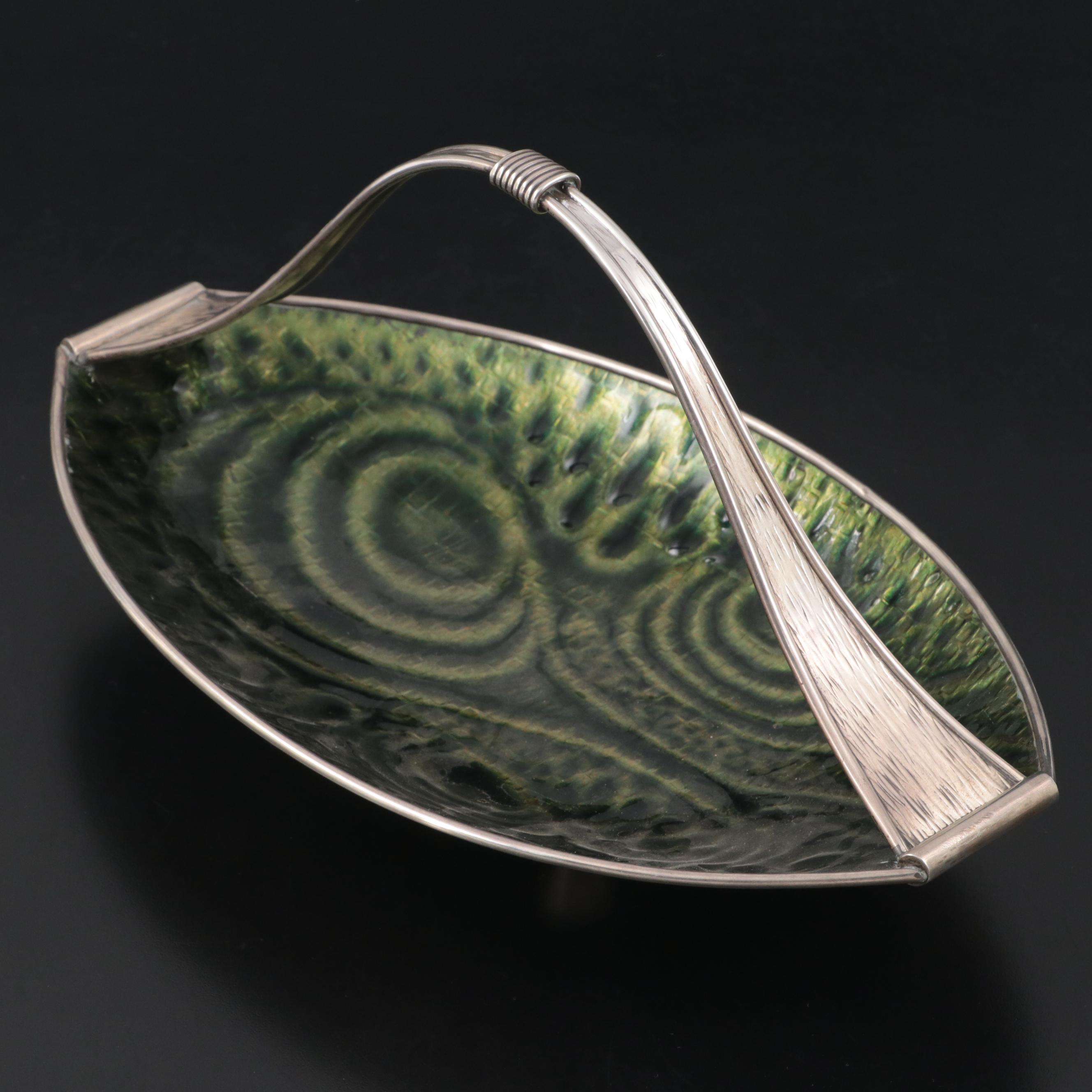 Spanish Mid Century Modern 915 Silver and Paillonne Enamel Tray | EBTH