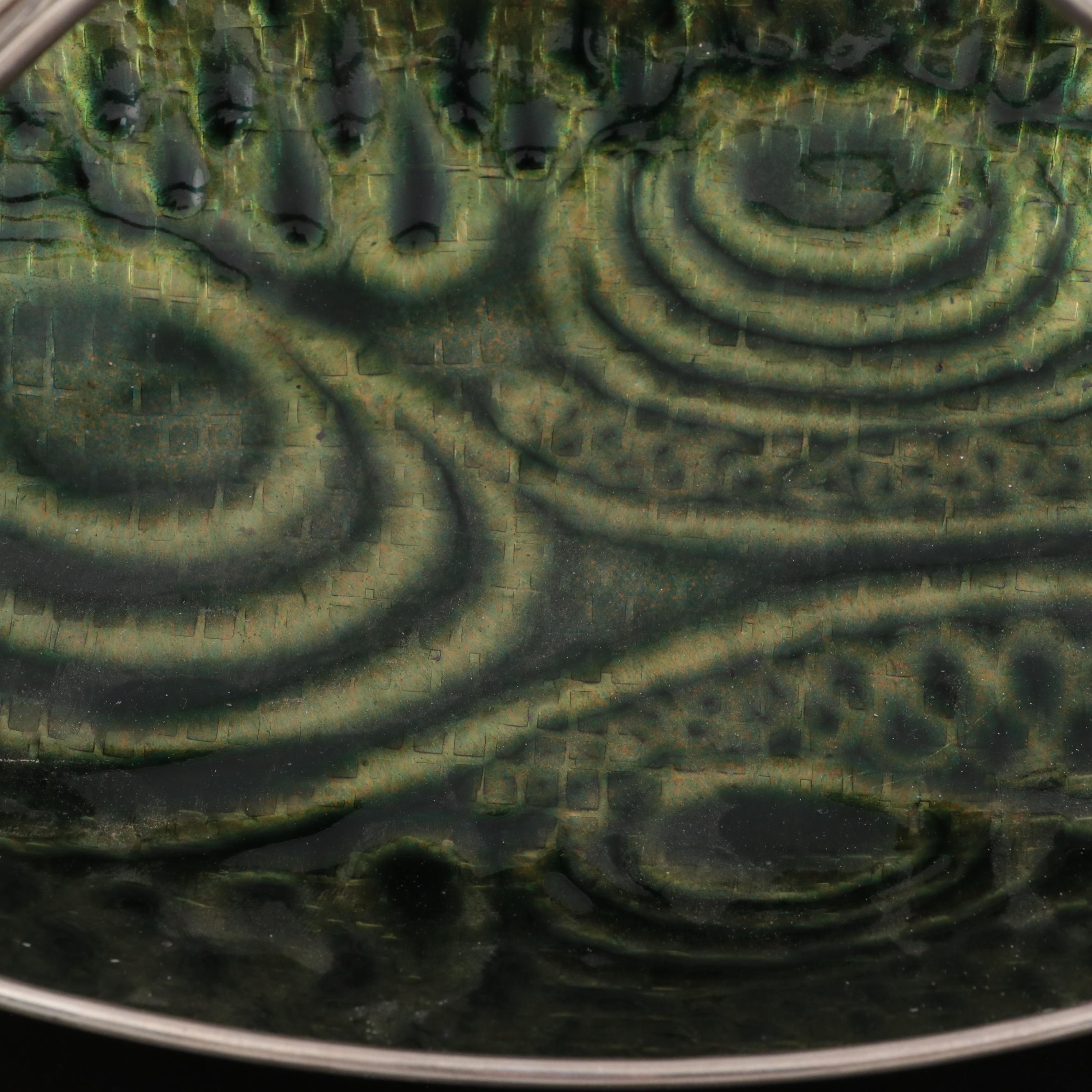 Spanish Mid Century Modern 915 Silver and Paillonne Enamel Tray | EBTH