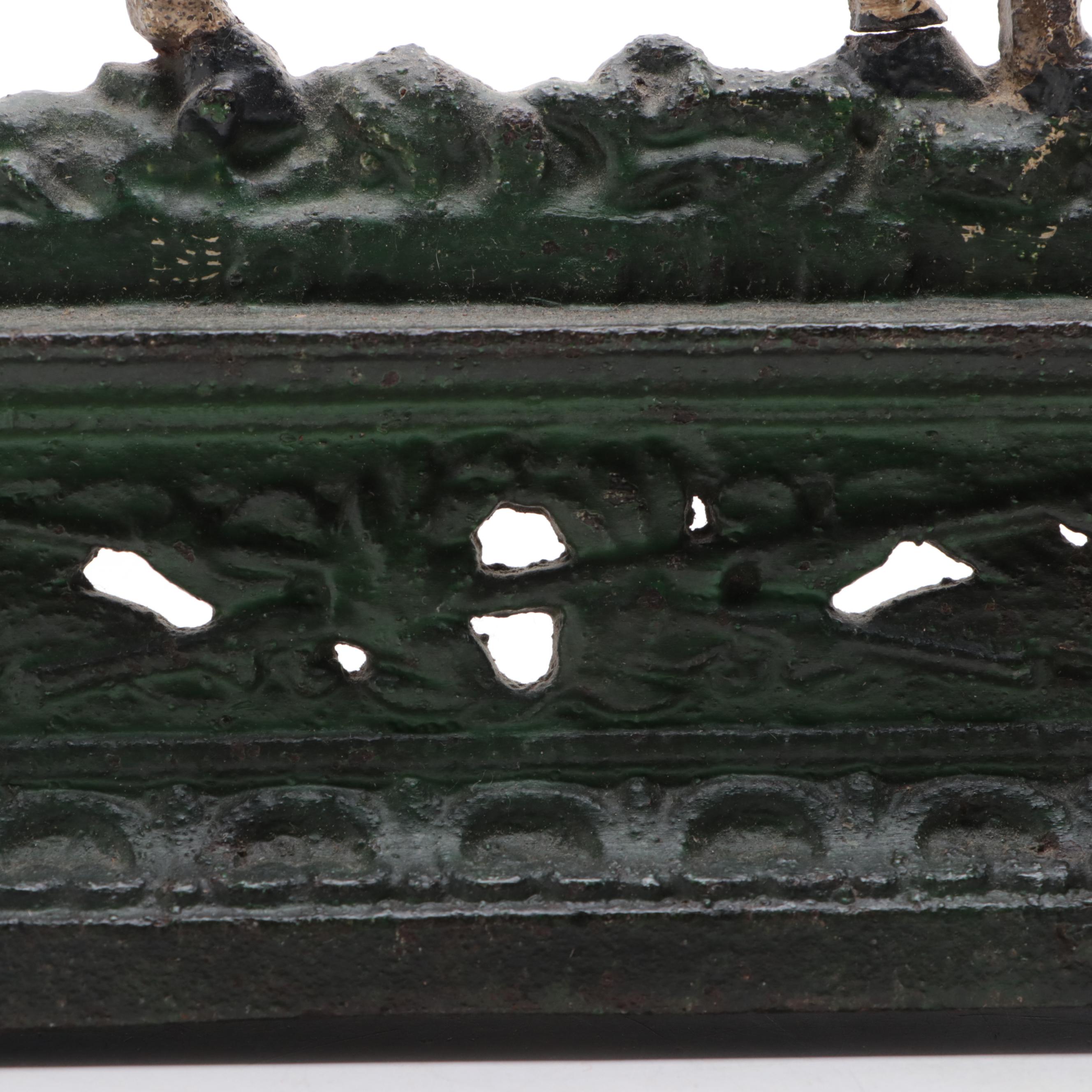 Cold Painted Cast Iron Horse and Rider Doorstop